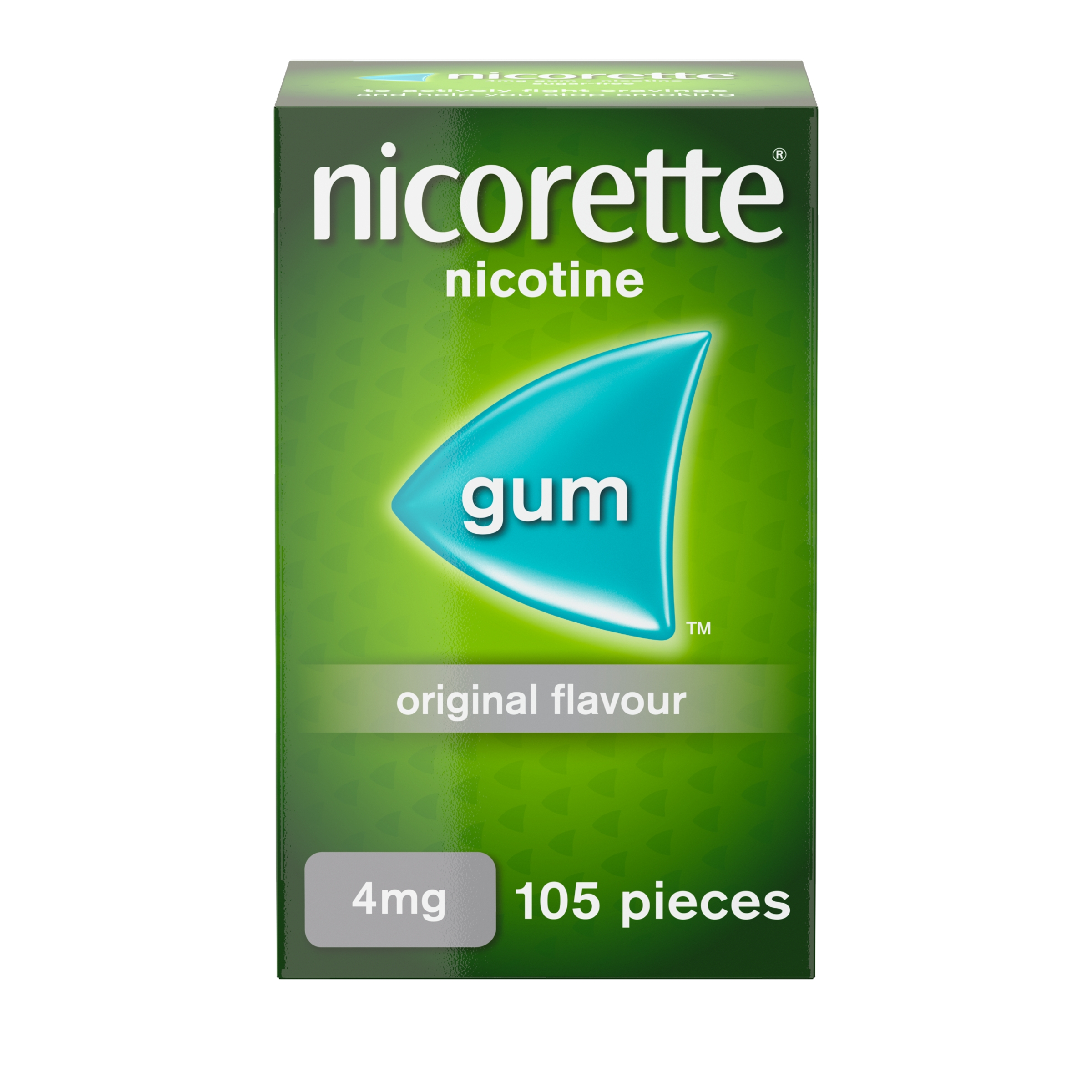 Nicorette 4mg Original Gum 105 Pieces Nicotine Replacement for Smoking