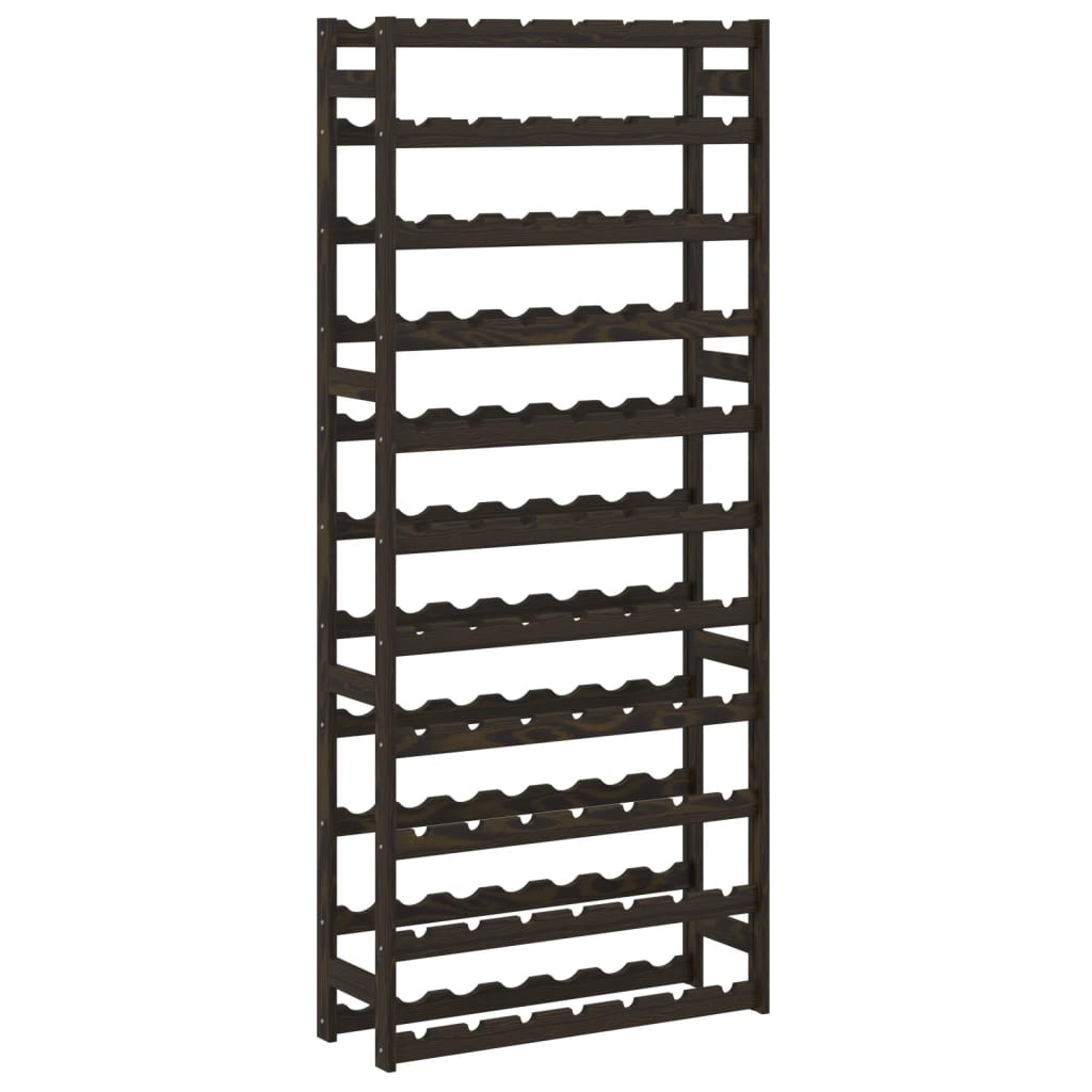 Wine Rack for 77 Bottles Shelf Bottle Holder Black Solid Wood Pine vidaXL