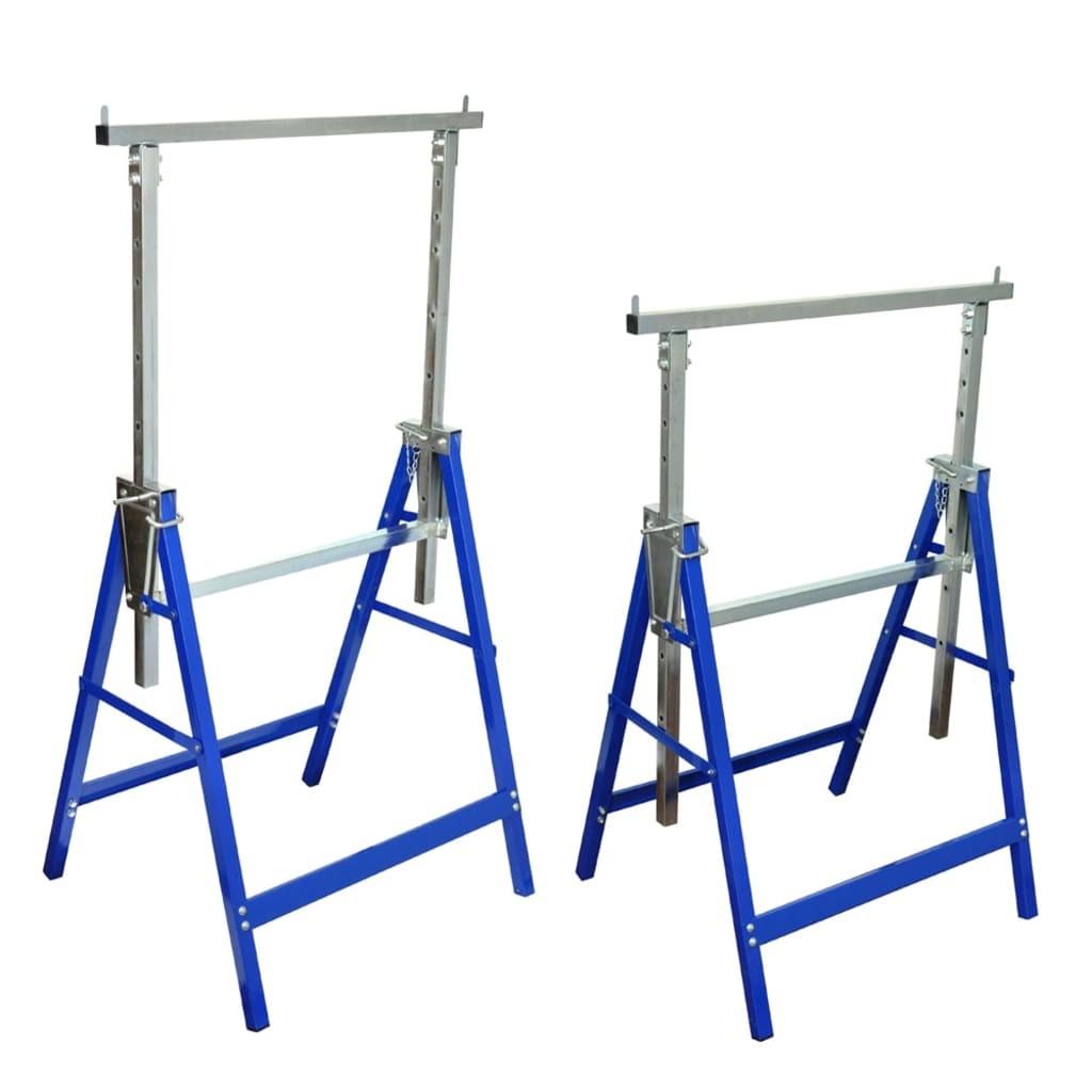 2x Scaffolding Trestles Tower Ladder Work Table Folding Legs Support vidaXL