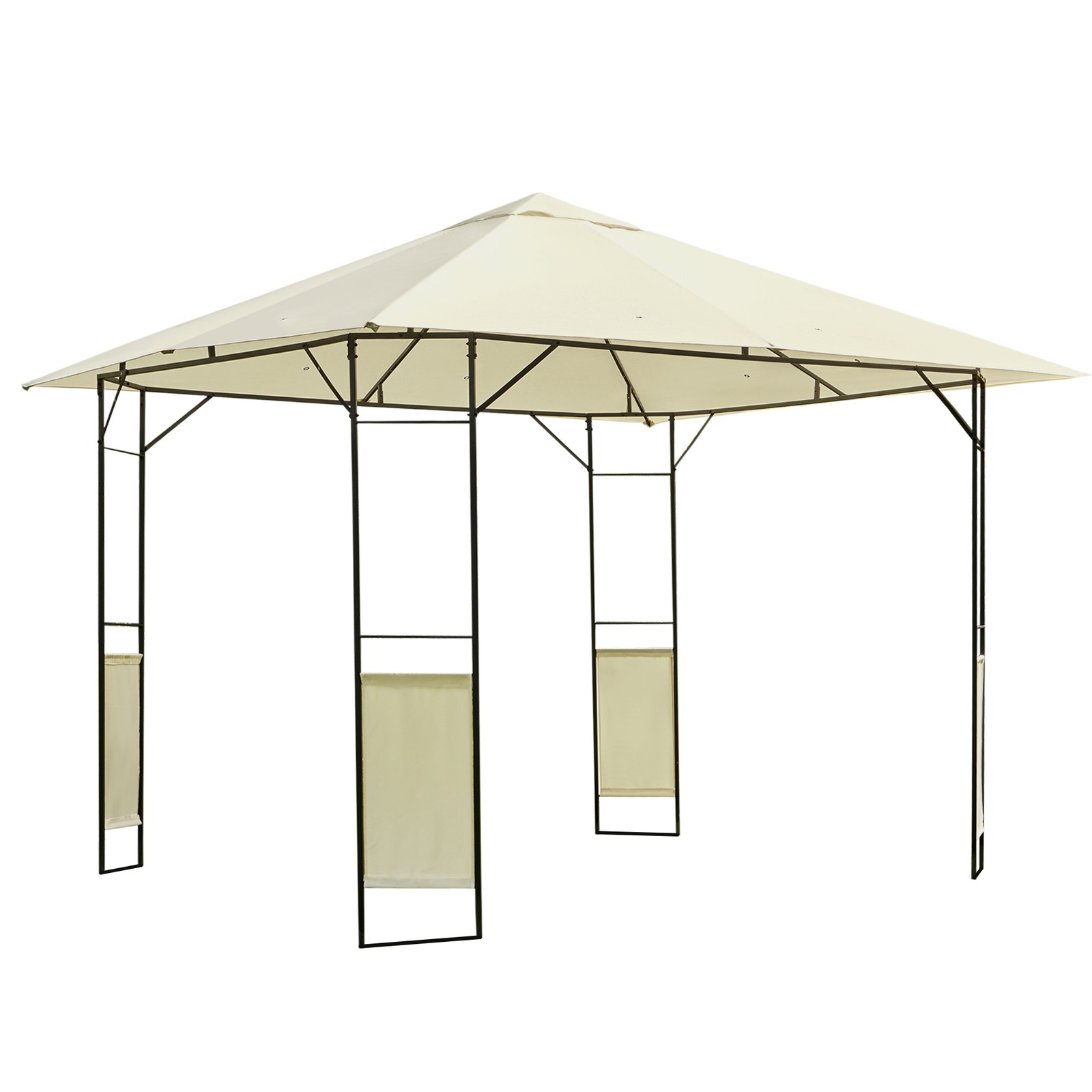 Outsunny 3x3m Steel Gazebo, Water Resistant, Cream, Refurbished