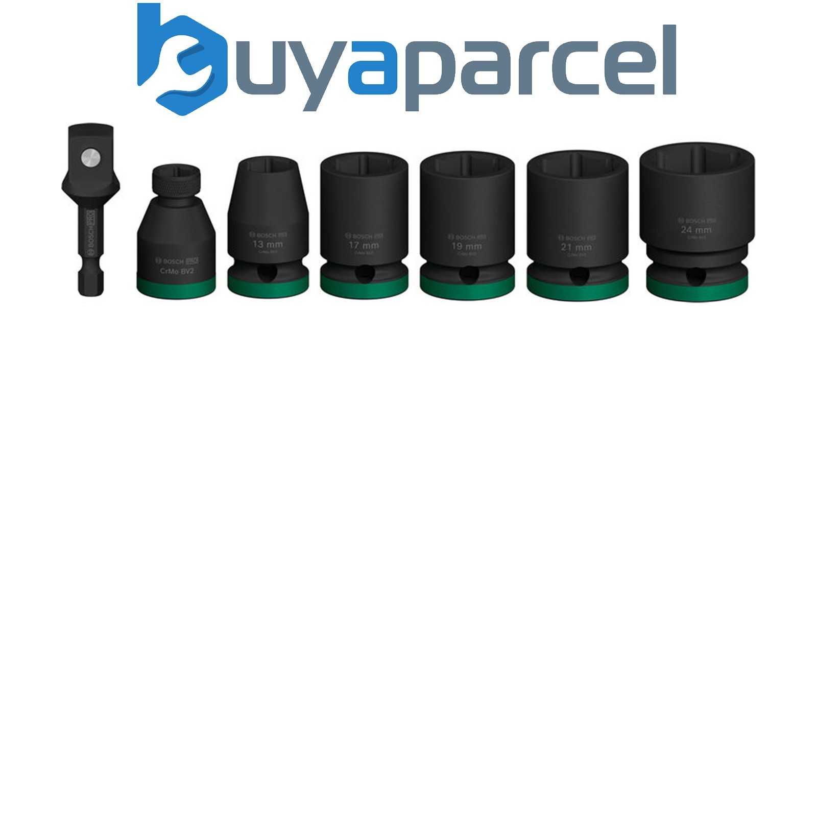 Bosch 2608003032 PRO Impact Socket Set with Adapter 1/2" Standard 7 Pcs Set