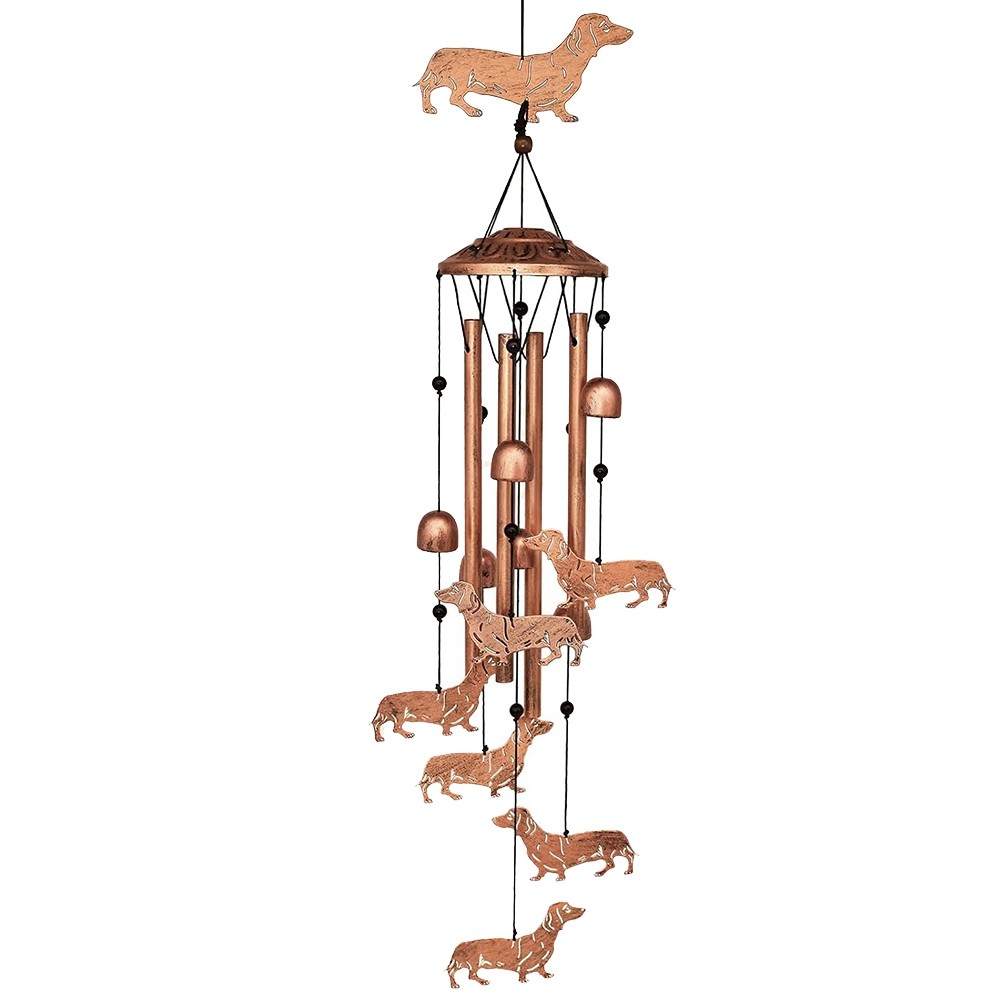 2X(Outdoor Wind Chimes Dachshund Wind Chimes Outdoor Decoration Iron Art4065