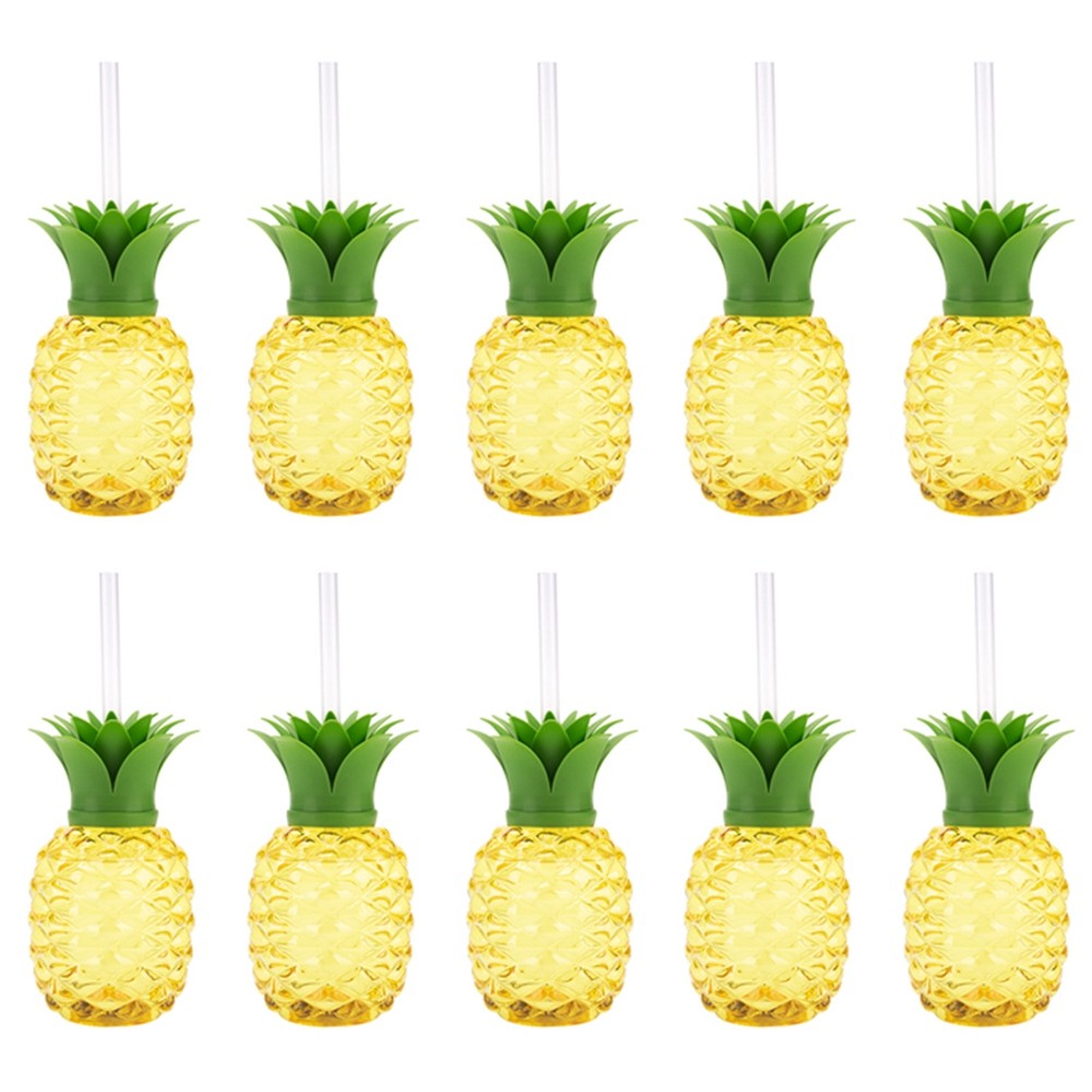 Plastic Pineapple Cup, Cup with Straw, Luau Birthday Party Decoration,2174