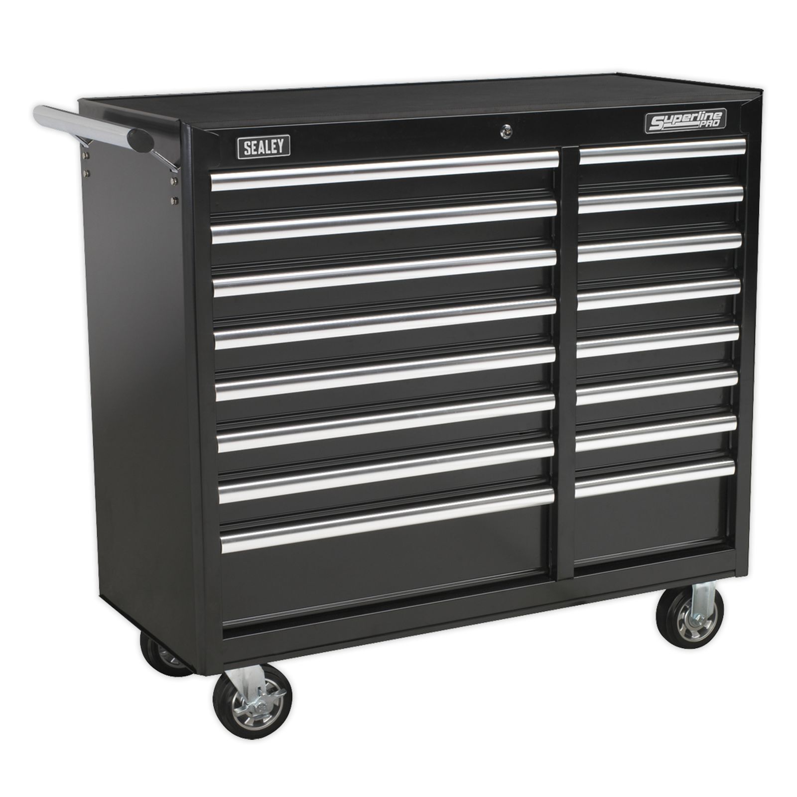 Sealey Rollcab 16 Drawer with Ball Bearing Runners Heavy Duty - Black Tool Chest