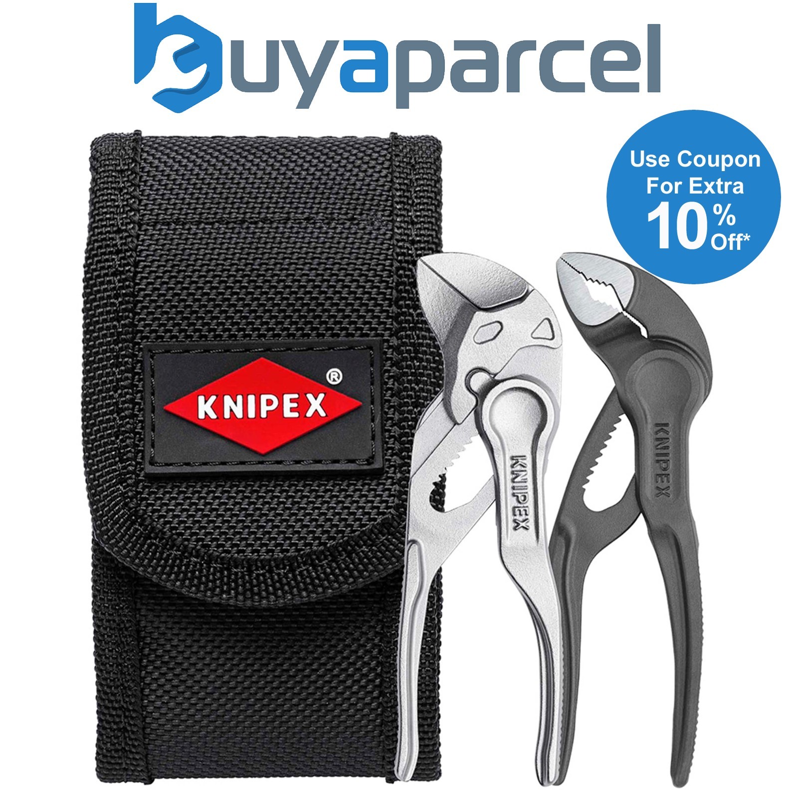 Draper 04237 KNIPEX 00 20 72 V04 XS Mini Pliers Set in Belt Pouch, 2 Part