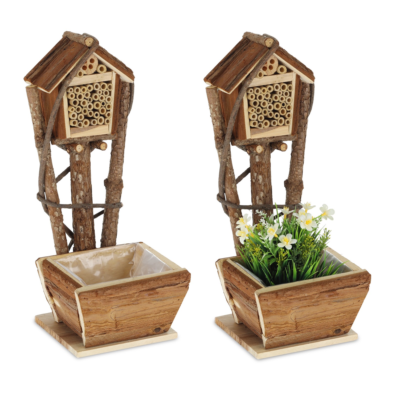 Insect hotel Bee house Natural Wood Lightweight Bee Hotel Set Bug hotel