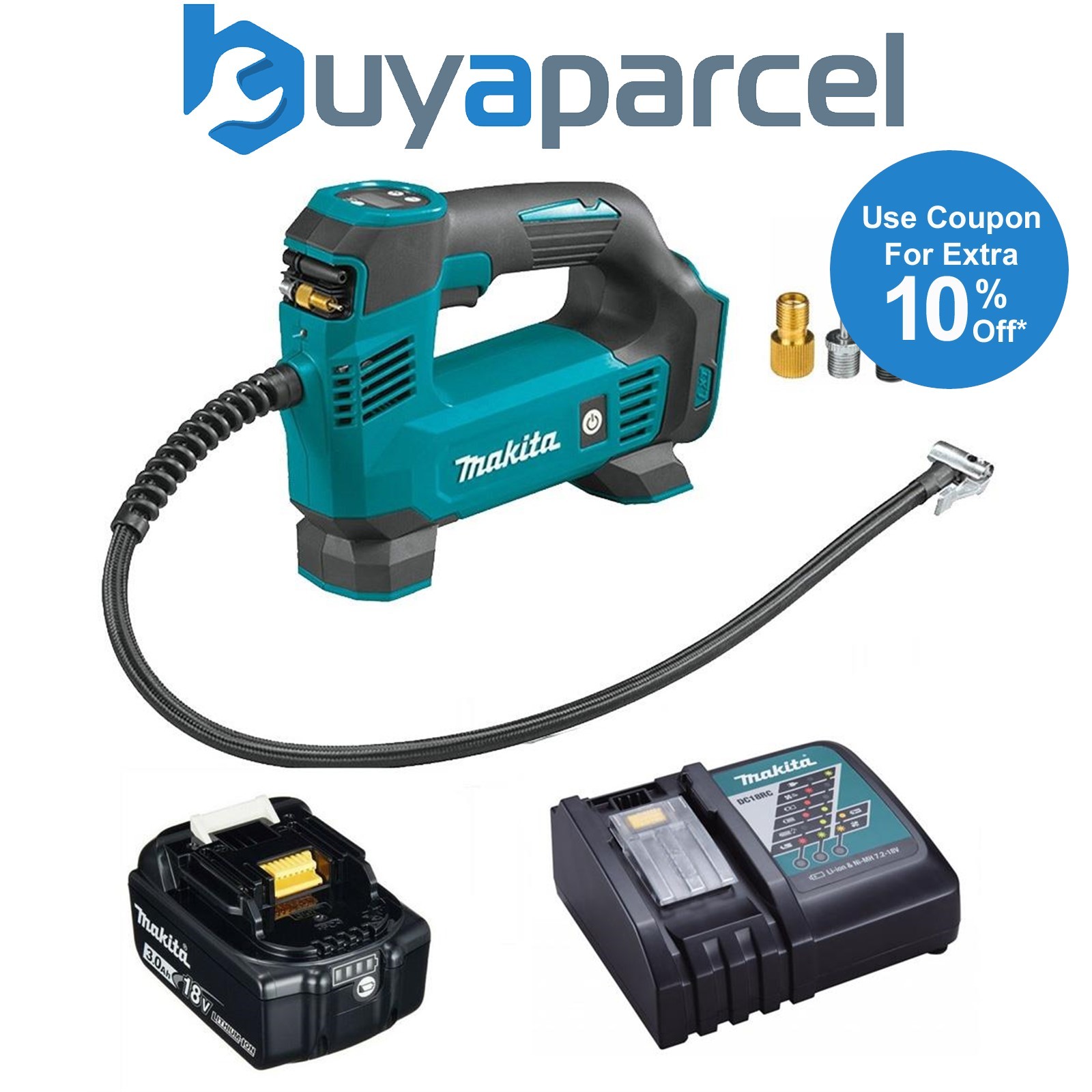 Makita DMP180Z 18V LXT Lithium Ion Cordless Inflator Digital 1 x 3AH Battery