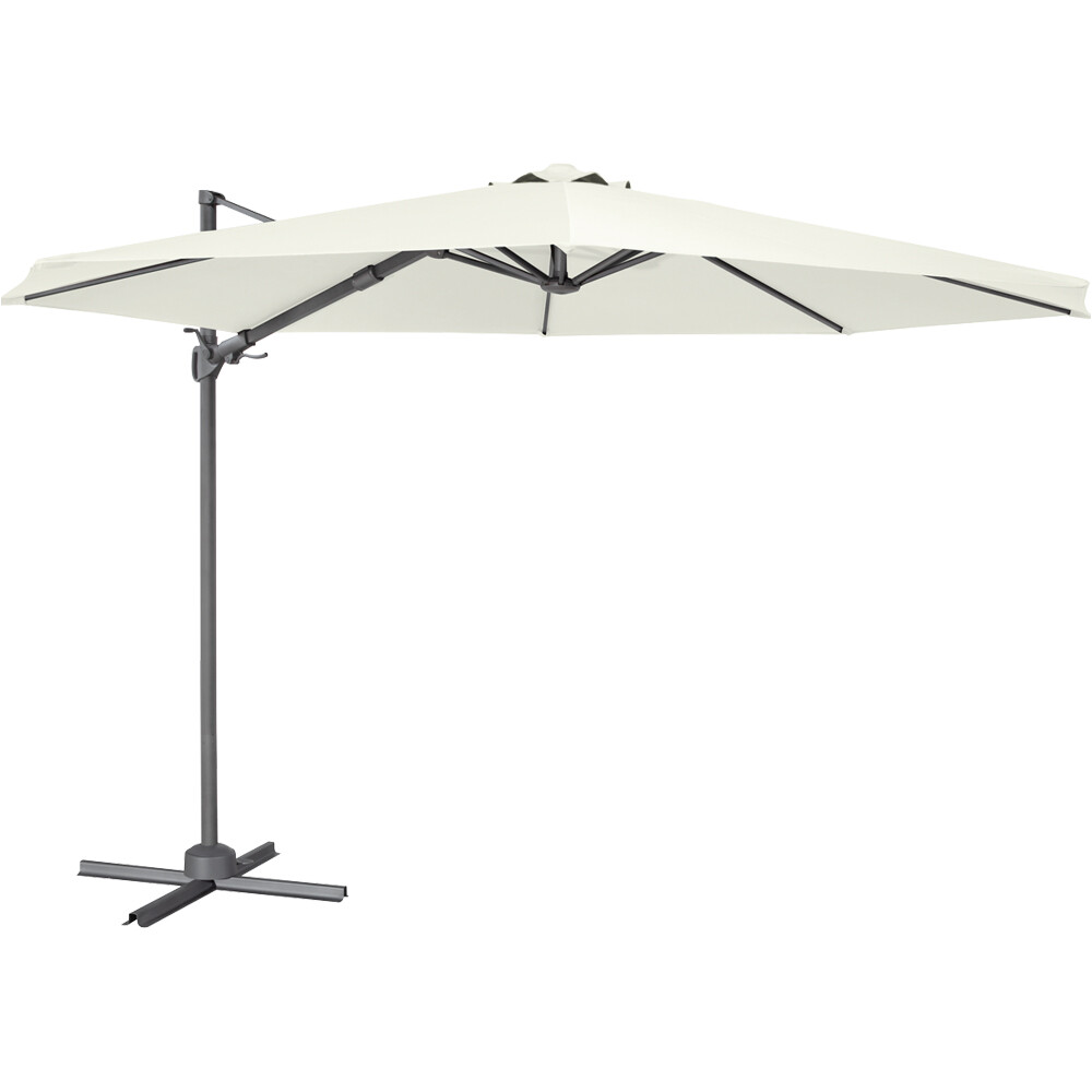 PREMIUM 3m Banana Parasol Cream Easy Tilt & Swivel Garden Dining Patio Umbrella