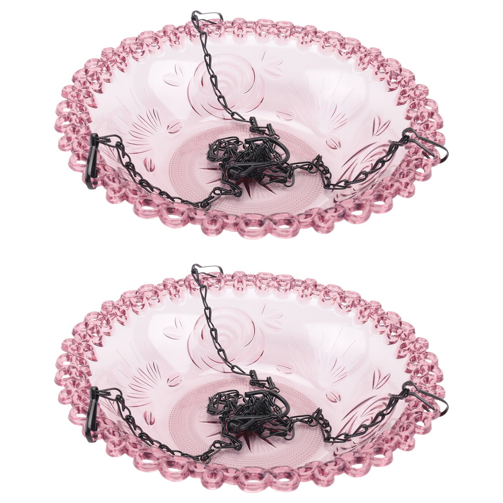 3X(Bird Flower Shaped Hanging Bird Feeder Birdbath for Garden Outdoor Decor8645