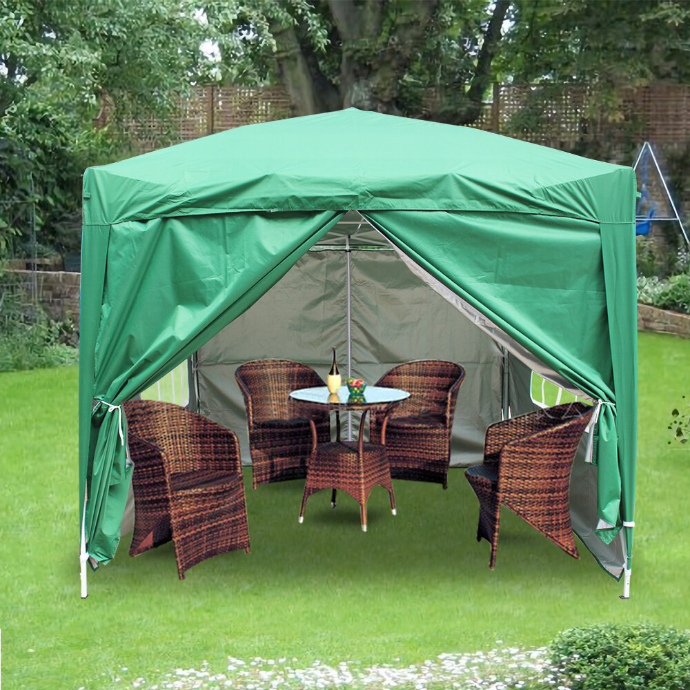 2x2m Pop Up Gazebo Party Marquee Tent Outdoor Canopy with 4 Leg Weights Green