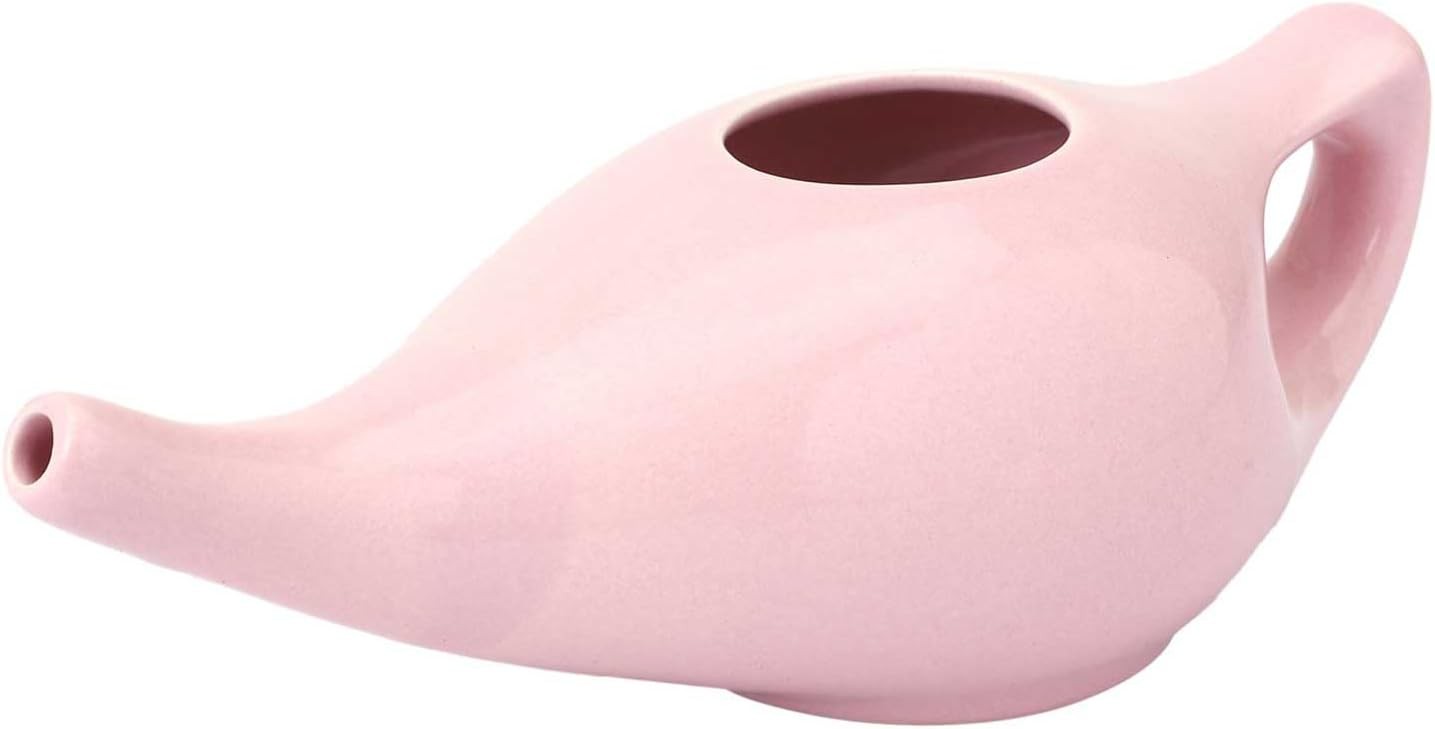 Ancient Impex Porcelain Ceramic Neti Pot with 05 Sachet Neti Salt for Nasal Cle