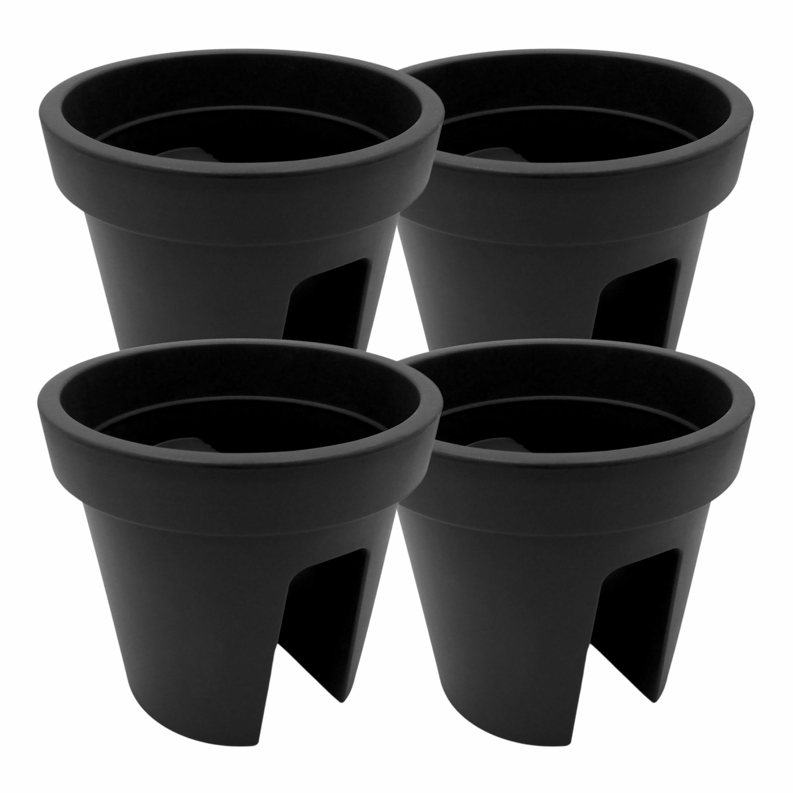 Railing Pot Anthracite 4-Piece Balcony Flower Box Hanging Flower Pot