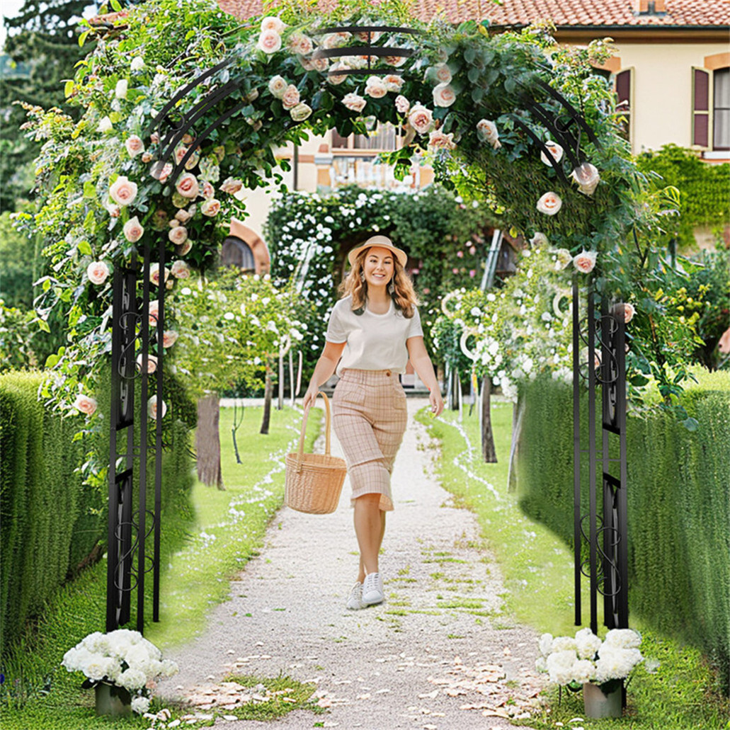 XL Metal Garden Arch Arbour Trellis Climbing Plant Support Wedding Rose Archway