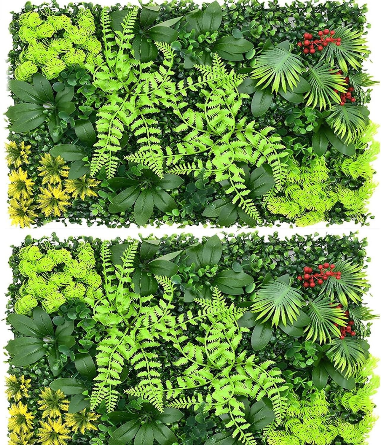 2Pcs Artificial Plant Flower Living Wall Panels 60x40cm Artificial Green Wall P