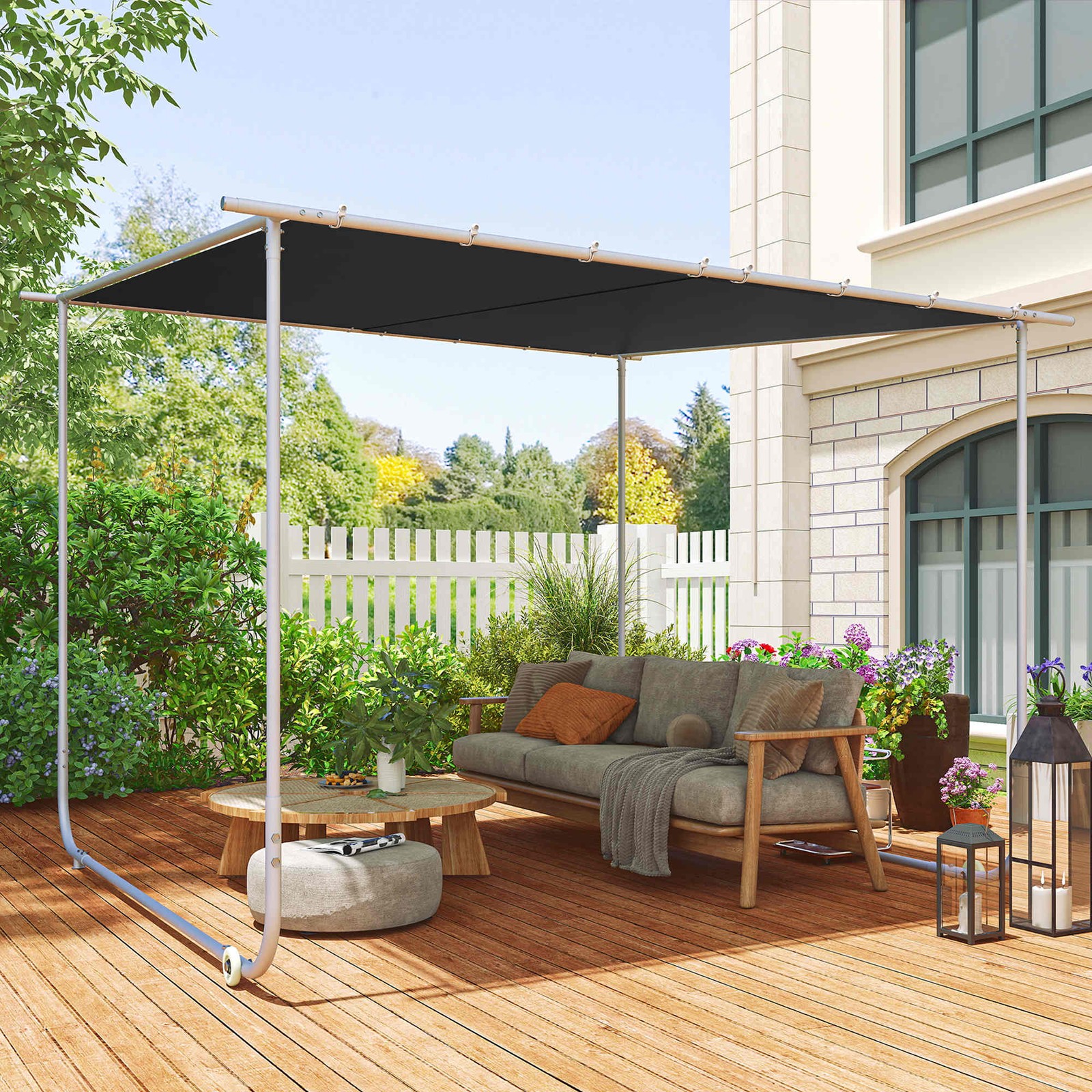 3 x 3(m) Mobile Pergola Kit, Event Shelter with Wheels and UV-Resistant Canopy