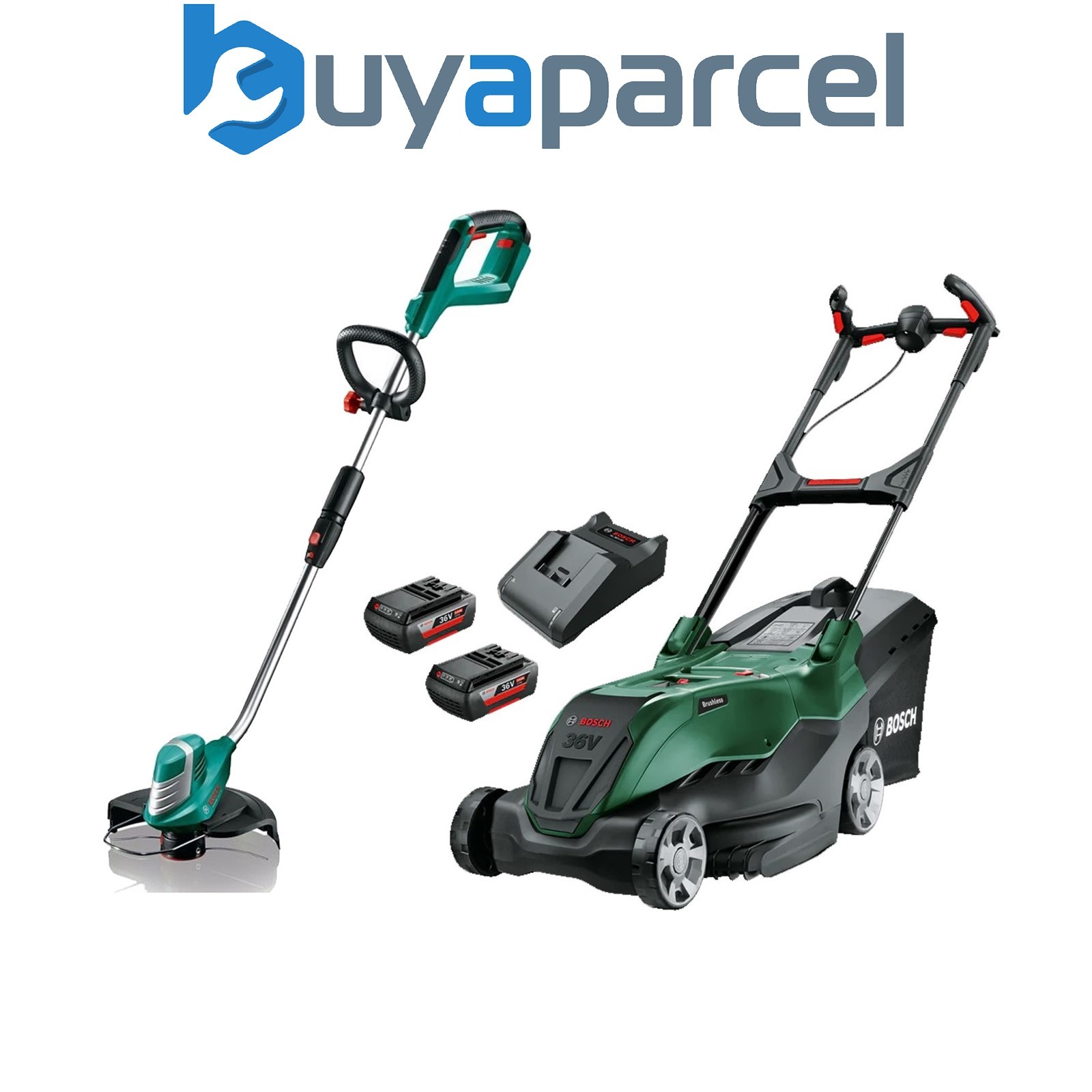 Bosch AdvancedRotak 36V-40-650 36v Cordless Lawn Mower 40cm 2x 2.0ah & Trimmer