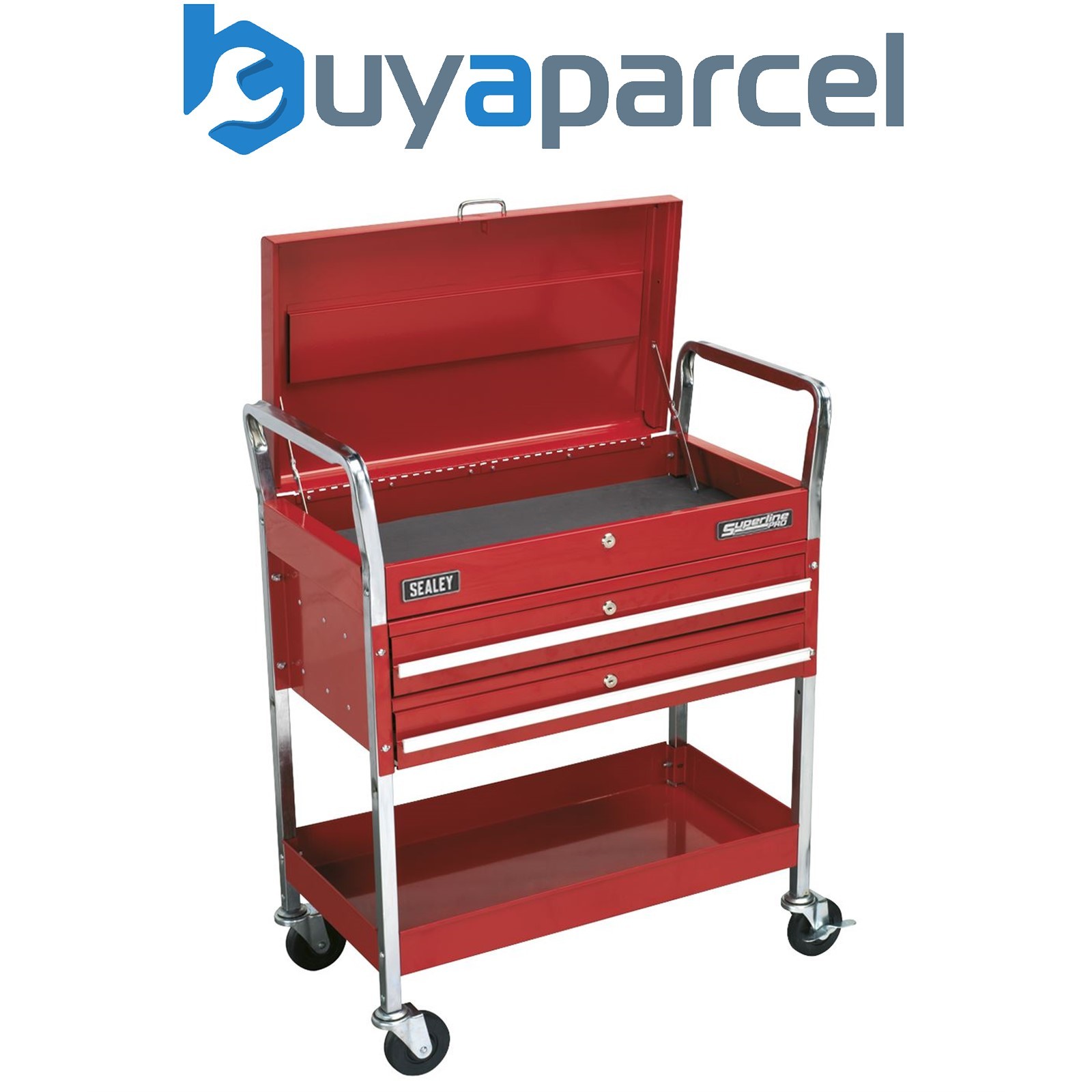 Sealey CX1042D Superline PRO&reg; Heavy-Duty Trolley with Lockable Top & 2 Drawe