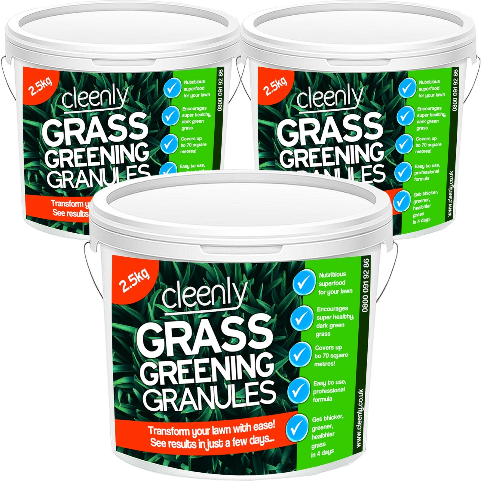 Cleenly Lawn Feed Fertiliser Granular Professional Nutrients Grass Green 7.5KG