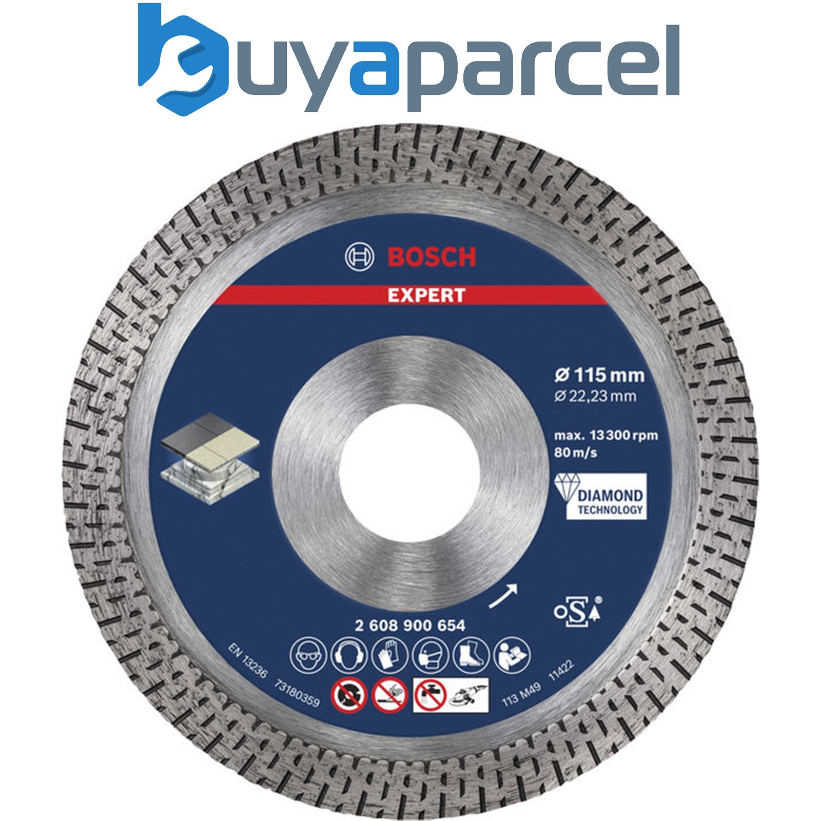 Bosch EXPERT HardCeramic Diamond Cutting Disc 115x 22.23 x 1.4 x 10mm 2608900654