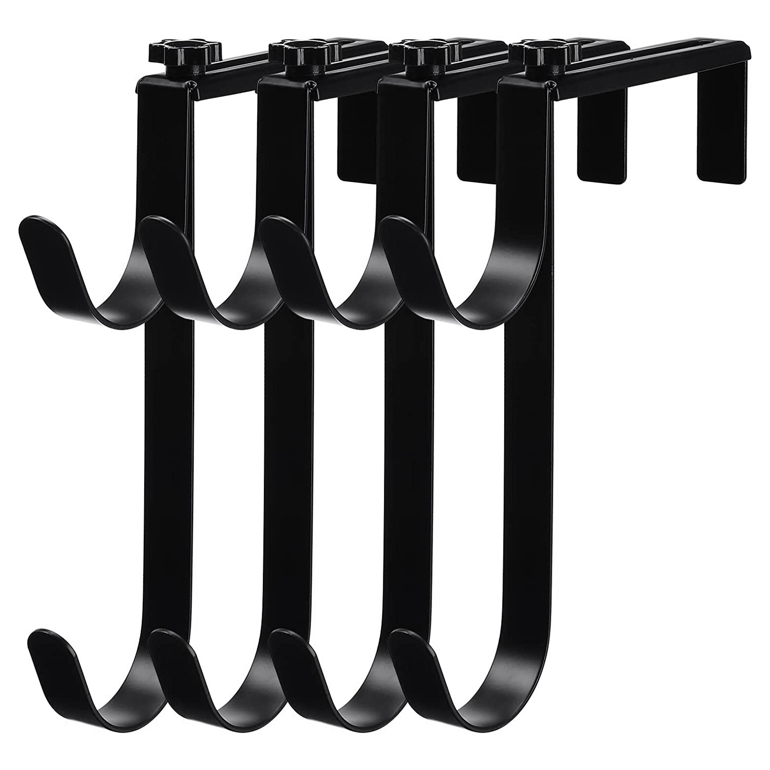 4PCS Adjustable Pool Pole Hangers, Metal Fence Hooks Pool Tool Holder for1216