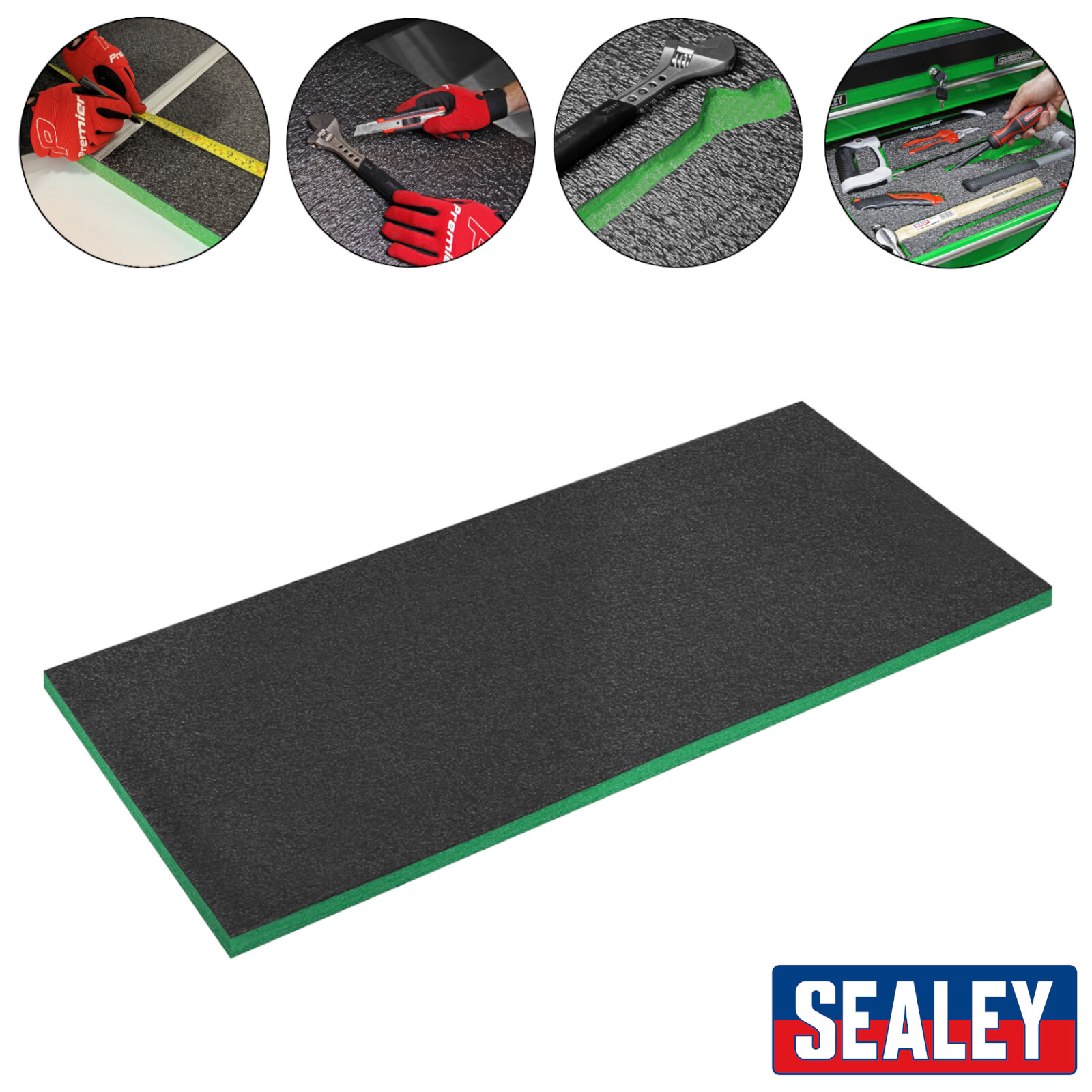 Sealey SF30G Easy Peel Shadow Foam Green/Black 1200 x 550 x 30mm