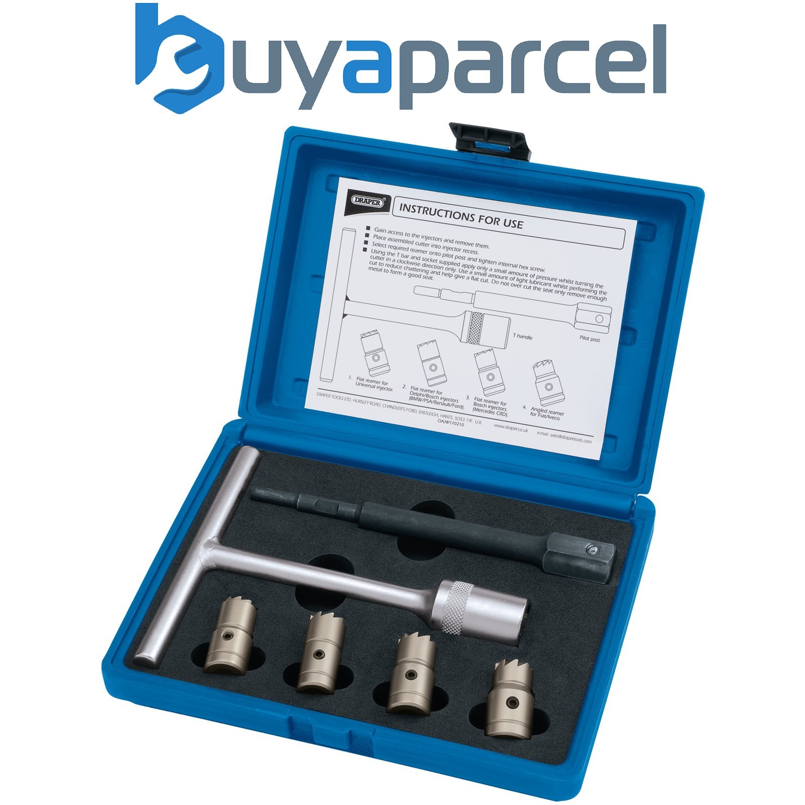 Draper 30823 Draper Expert Diesel Injector Seat Cutter Set (6 Piece)