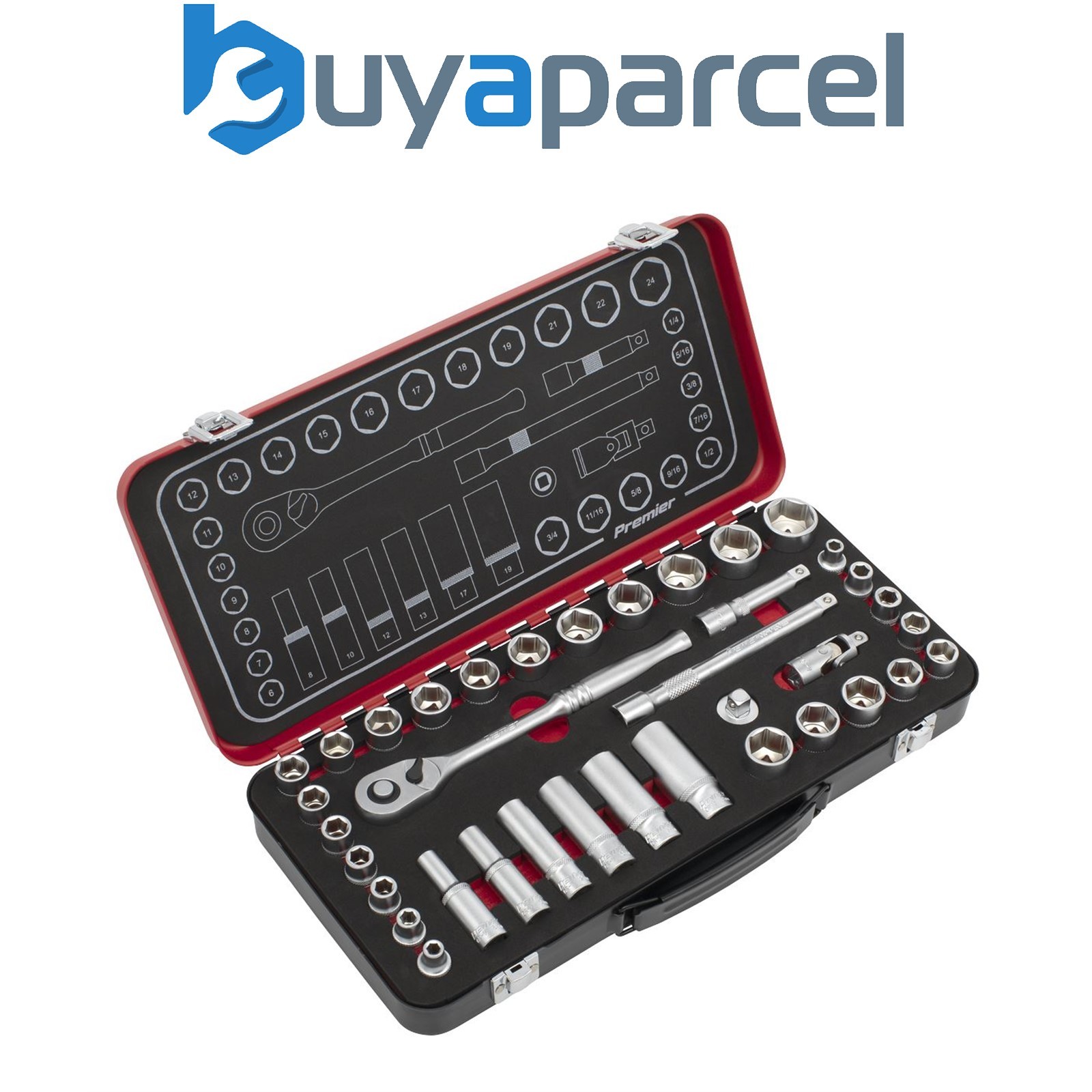 Sealey AK7923 Premier Platinum Metric/Imperial Socket Set 3/8"Sq Drive 37pc