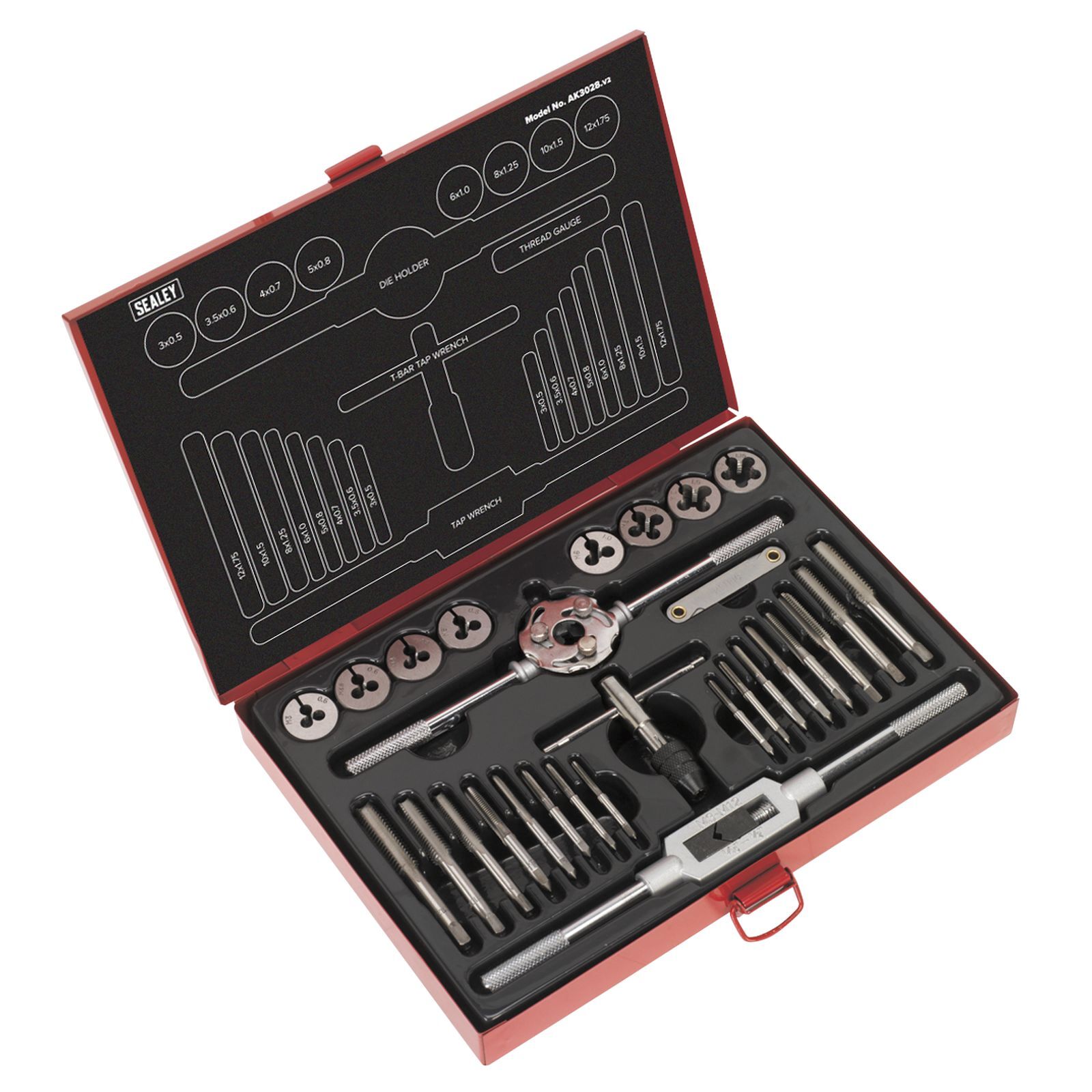 Sealey Tap & Die Set 28 Piece Split Dies Metric Professional Tools/Accessories