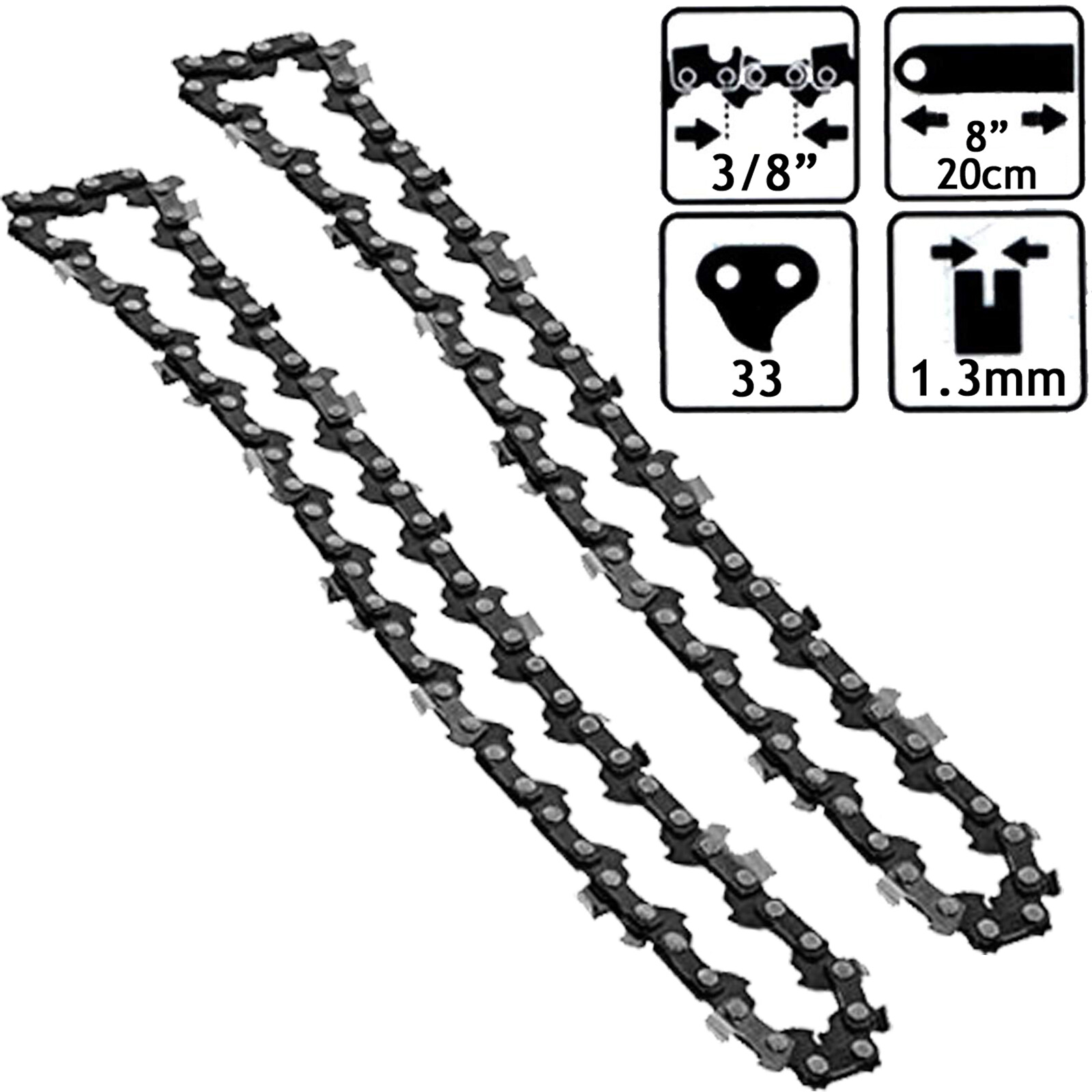 33 Link Saw Chain for MACALLISTER M4MTP25 MPS750S-2 HKPCS06D05-X Chainsaw x 2
