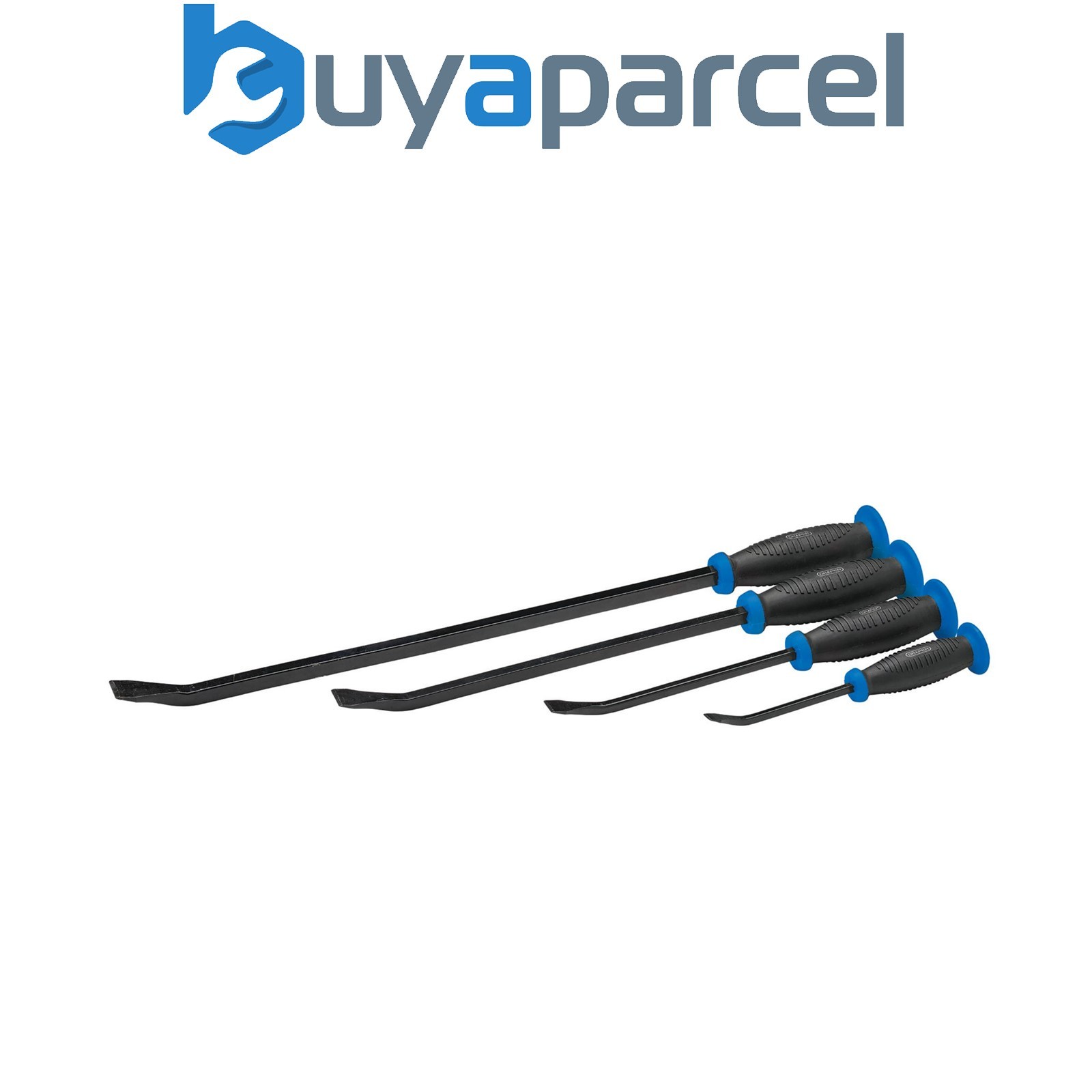 Draper 08559 'Pound Thru' Soft Grip Pry Bar Set with Hand Guard (4 Piece)