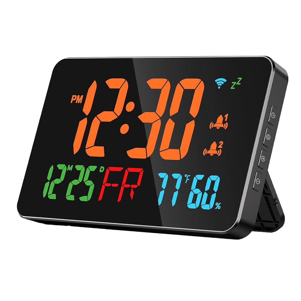 Digital Clock Alarm Clock WiFi Clock, Extra Letters, Temperature &1720