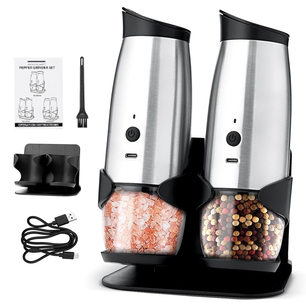 Salt and Pepper Electric Mill Grinder Set, Automatic for Kitchen BBQ Party3483