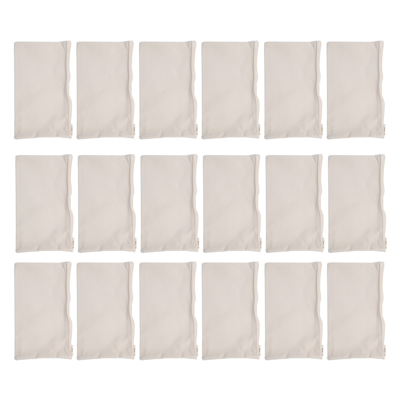 40 Pcs Canvas Pencil Pouch Zipper Makeup Bags Blank Craft DIY Bags5724
