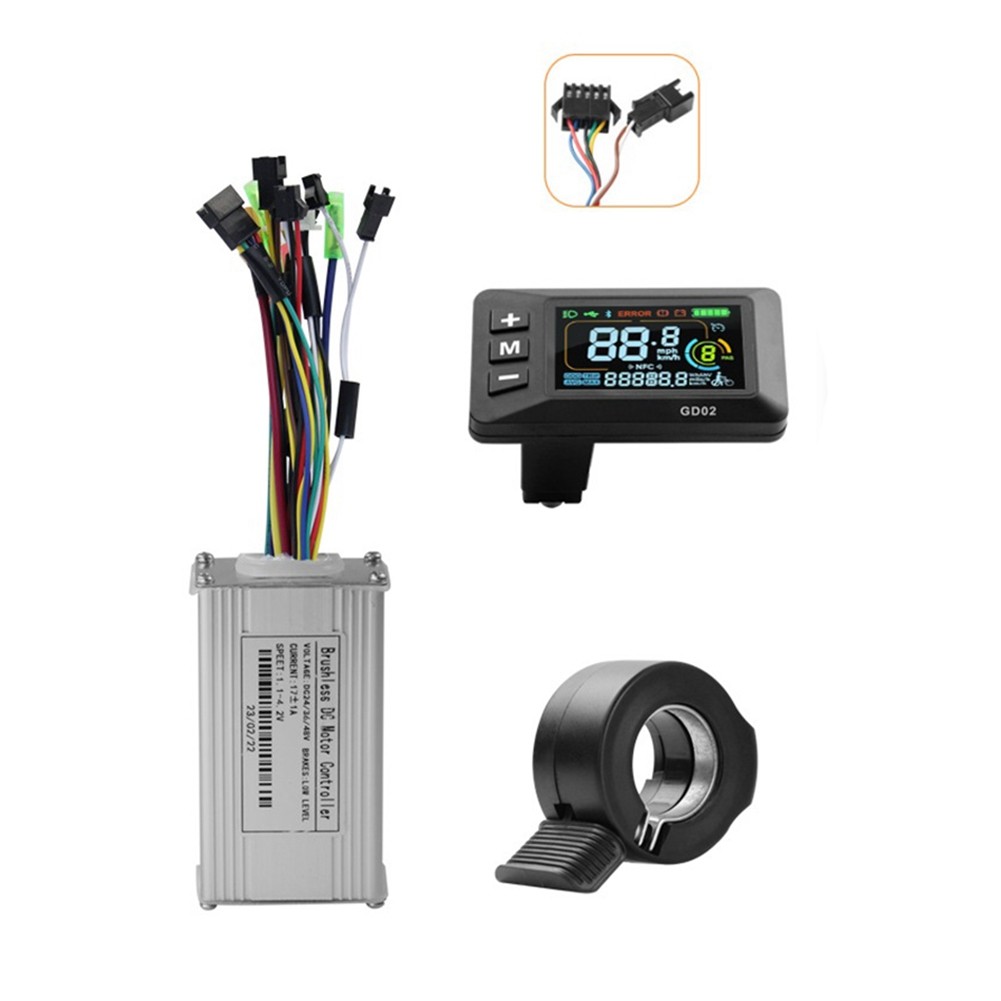 36V 48V 17A Brushless Controller GD02 Meter LCD Display 24V-60V+Throttle7296