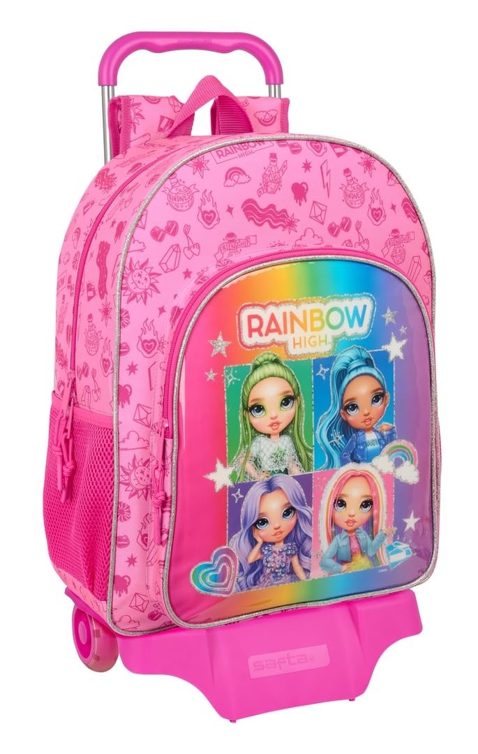 RAINBOW HIGH SHINE – Large School Backpack with Trolley, Children's Backpack, Ad