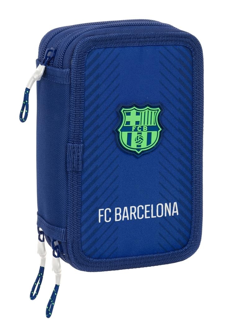 Safta F.C. BARCELONA NAVY BLUE – School Pencil Case with 37 Tools Included, Chil