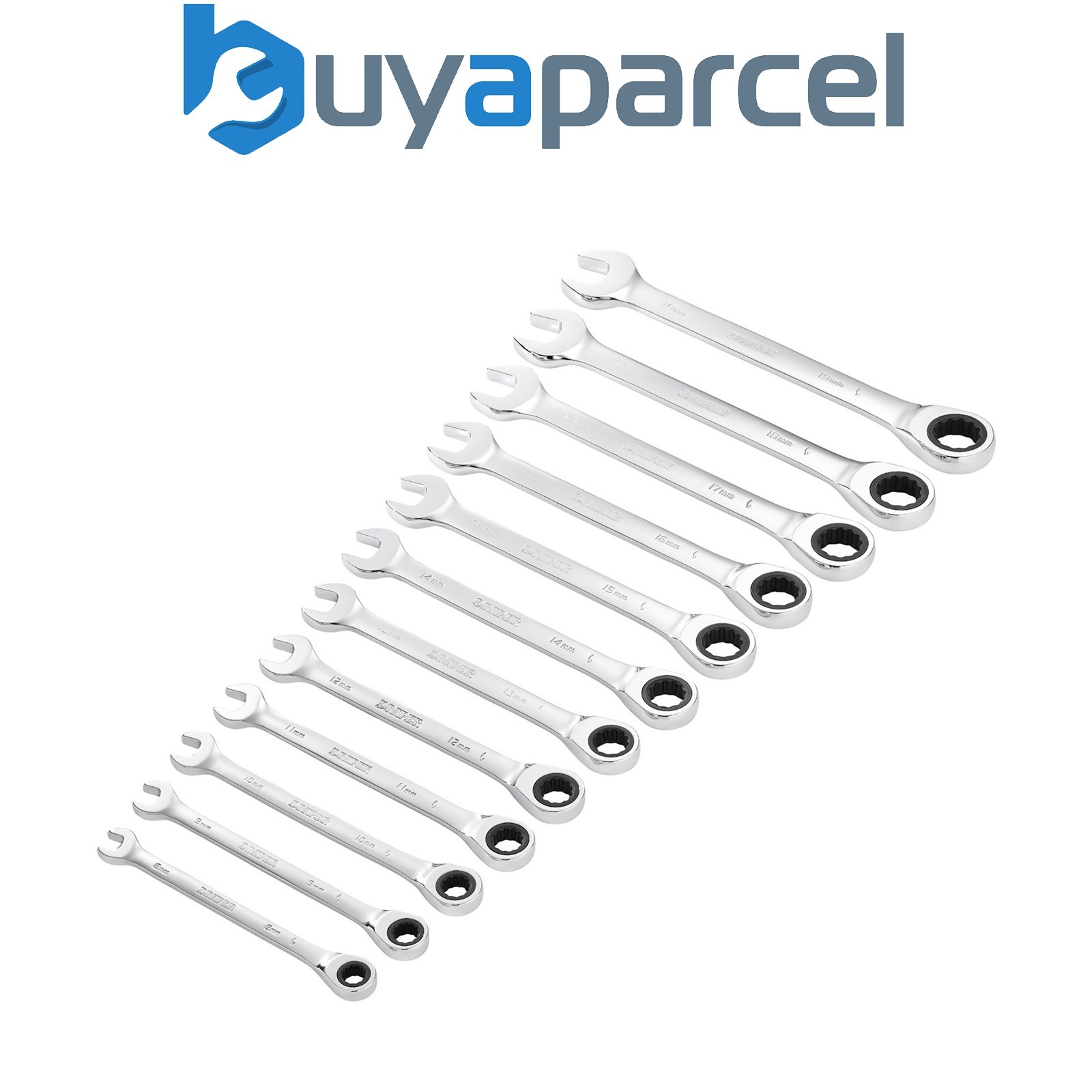 Draper 27689 Draper HI-TORQ Metric Ratchet Combination Spanner Set (12 Piece)