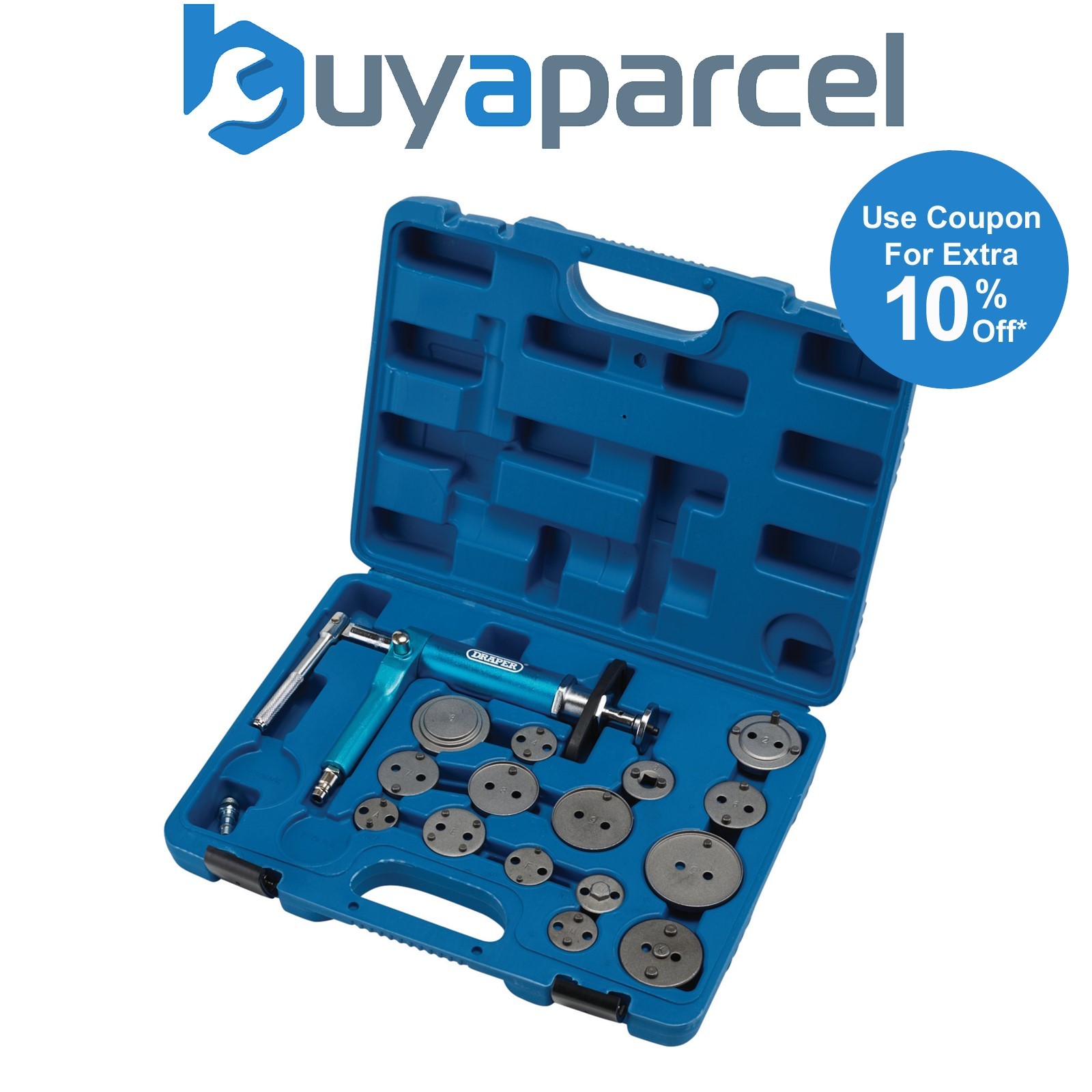 Draper 09443 Pneumatic Brake Caliper Wind-Back Tool Kit (16 Piece)