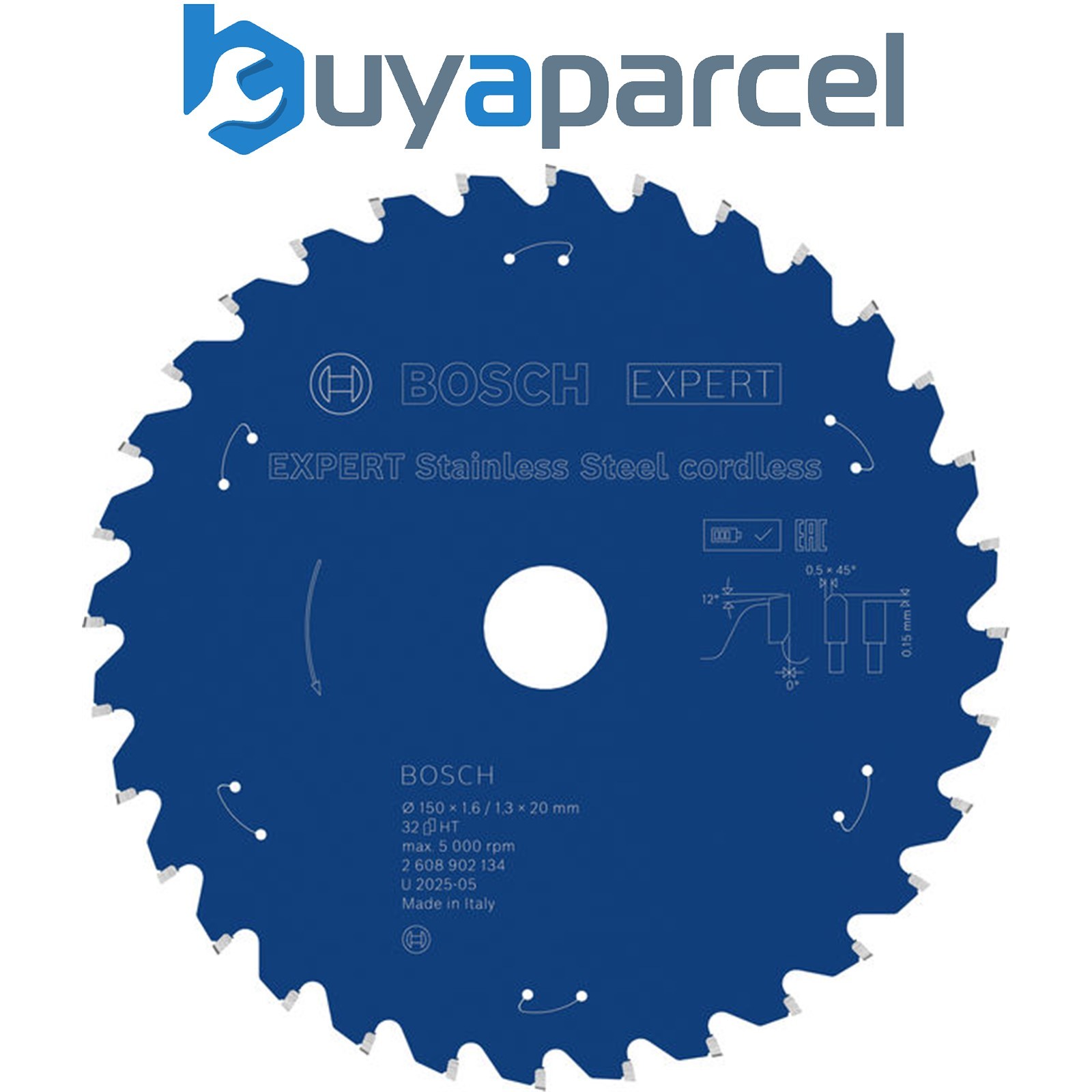 Bosch EXPERT Stainless Steel Circular Saw Blade 150 x1.6/1.3x20mm T32 2608902134