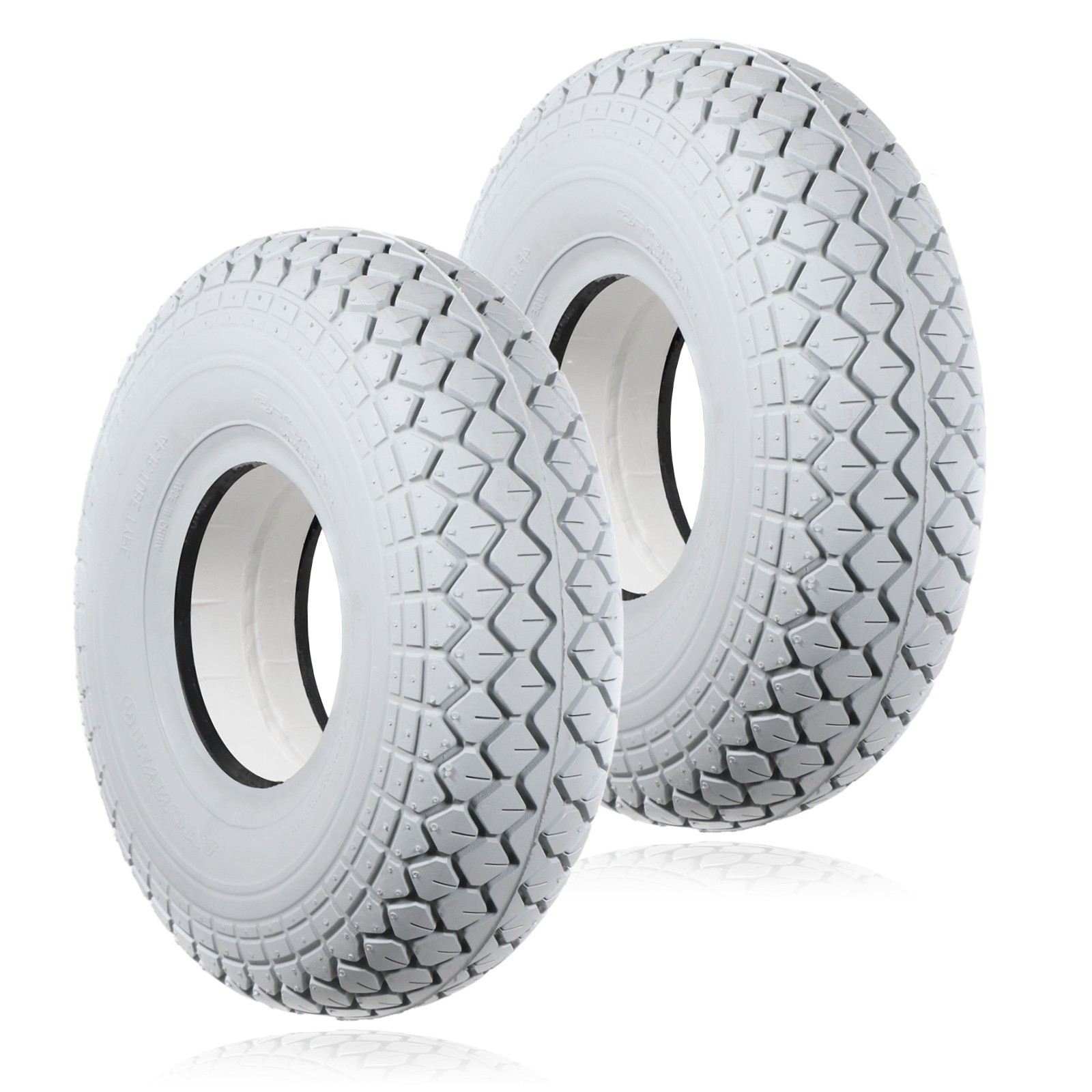 Mobility Scooter Tyre 4.00 x 5 Solid Tread 4.00-5 400x5 Grey No Puncture x 2