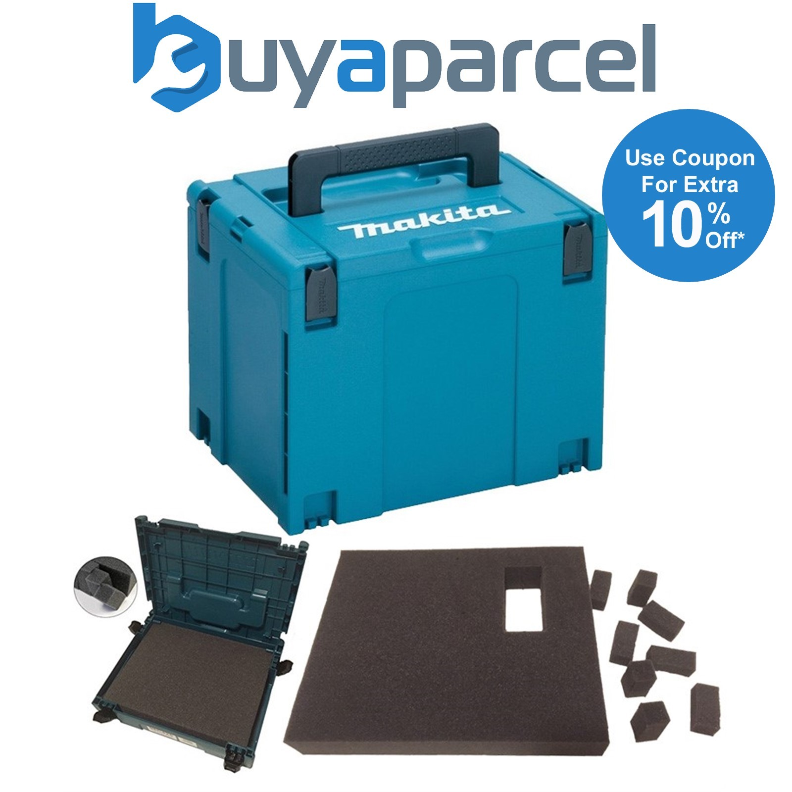 Makita MAKPAC Stacking Connector Tool Case Systainer TYPE 4 + Foam Insert