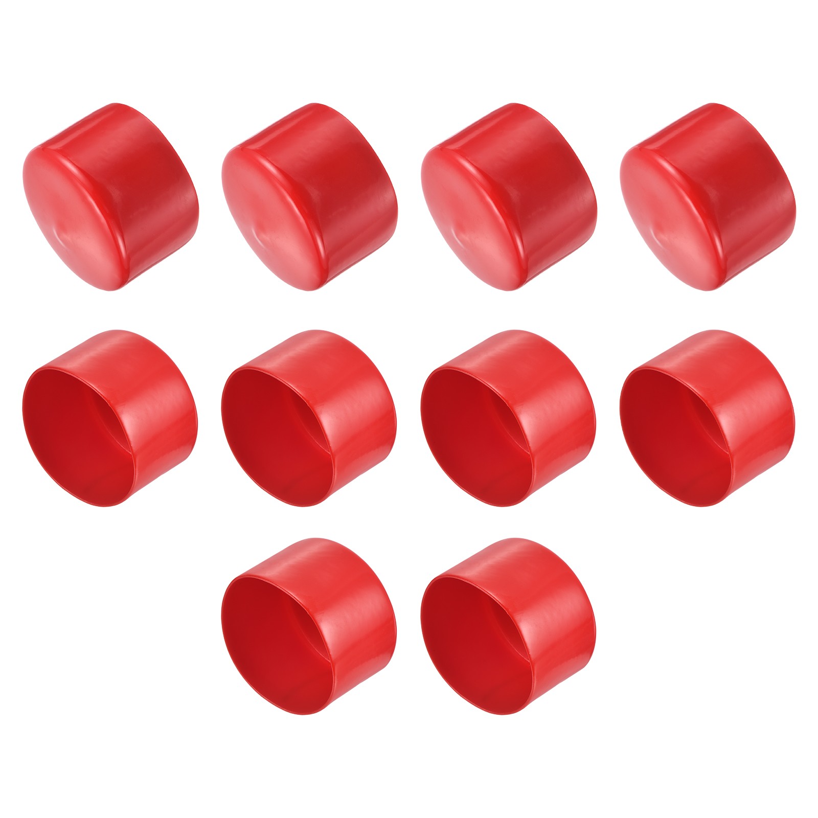 10pcs Rubber Caps 70mm ID Vinyl Round Cap Cover Protectors Red