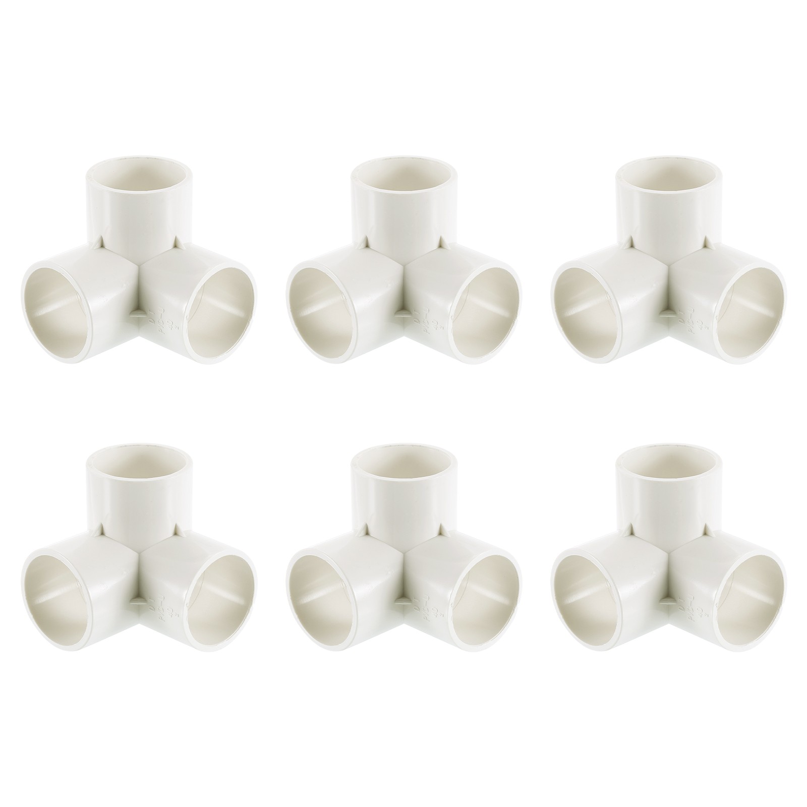 1-1/4" PVC Fittings, 6 Pcs 3 Way Elbow Connector Elbow PVC Corner Fitting, White