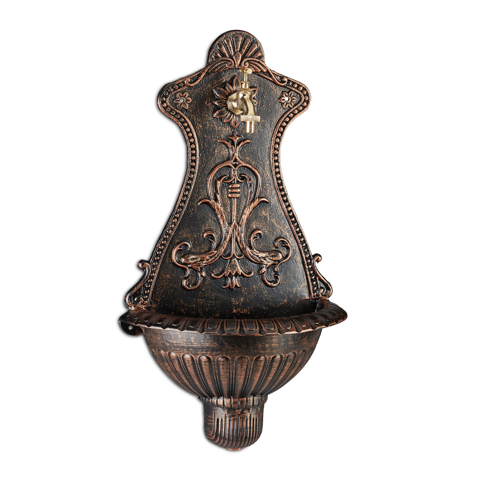 Wall fountain Nostalgic Water Feature Outdoor Bird Bath Heavy Sturdy Bronze