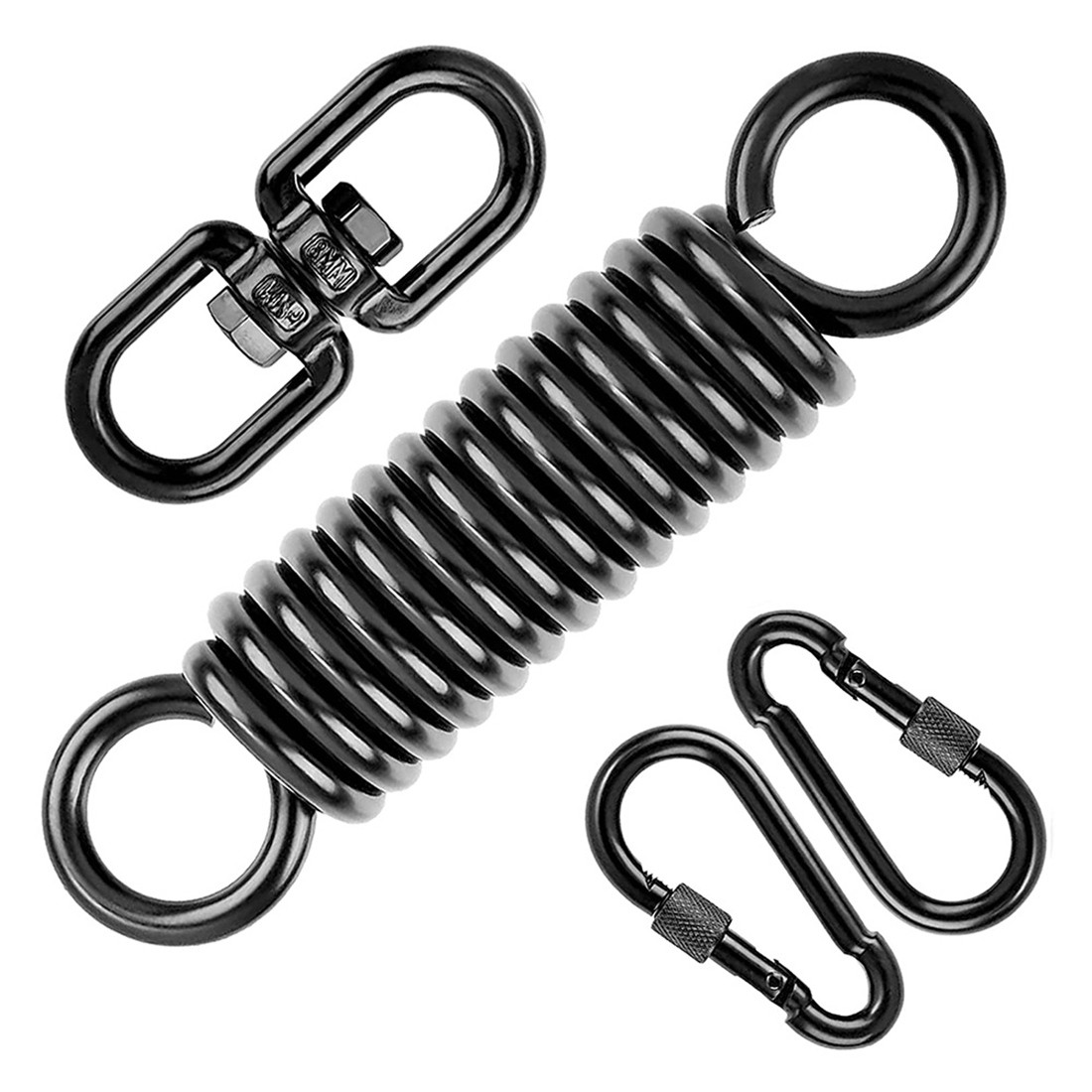 3X(Swing Spring for Hanging Chair,with 2 Snap Hooks&360° Swivel Hook,Load9050