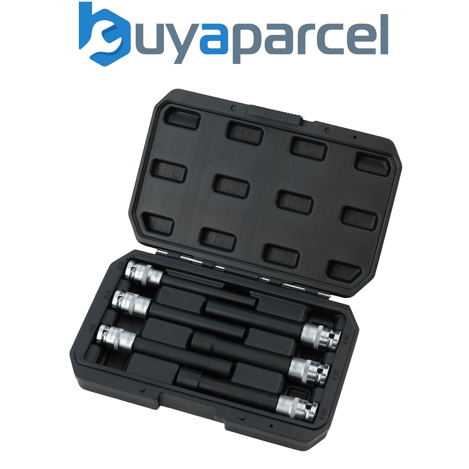 Draper 07125 Extra Long E-Type Sockets, 1/2" Sq. Dr. (6 Piece)