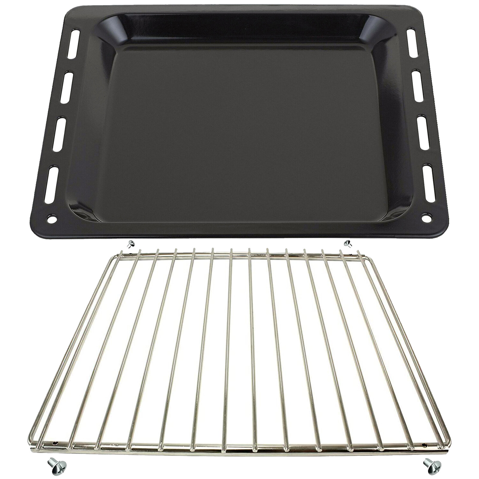 UNIVERSAL Oven Baking Tray + Adjustable Extendable Shelf Cooker Rack Pan Enamel
