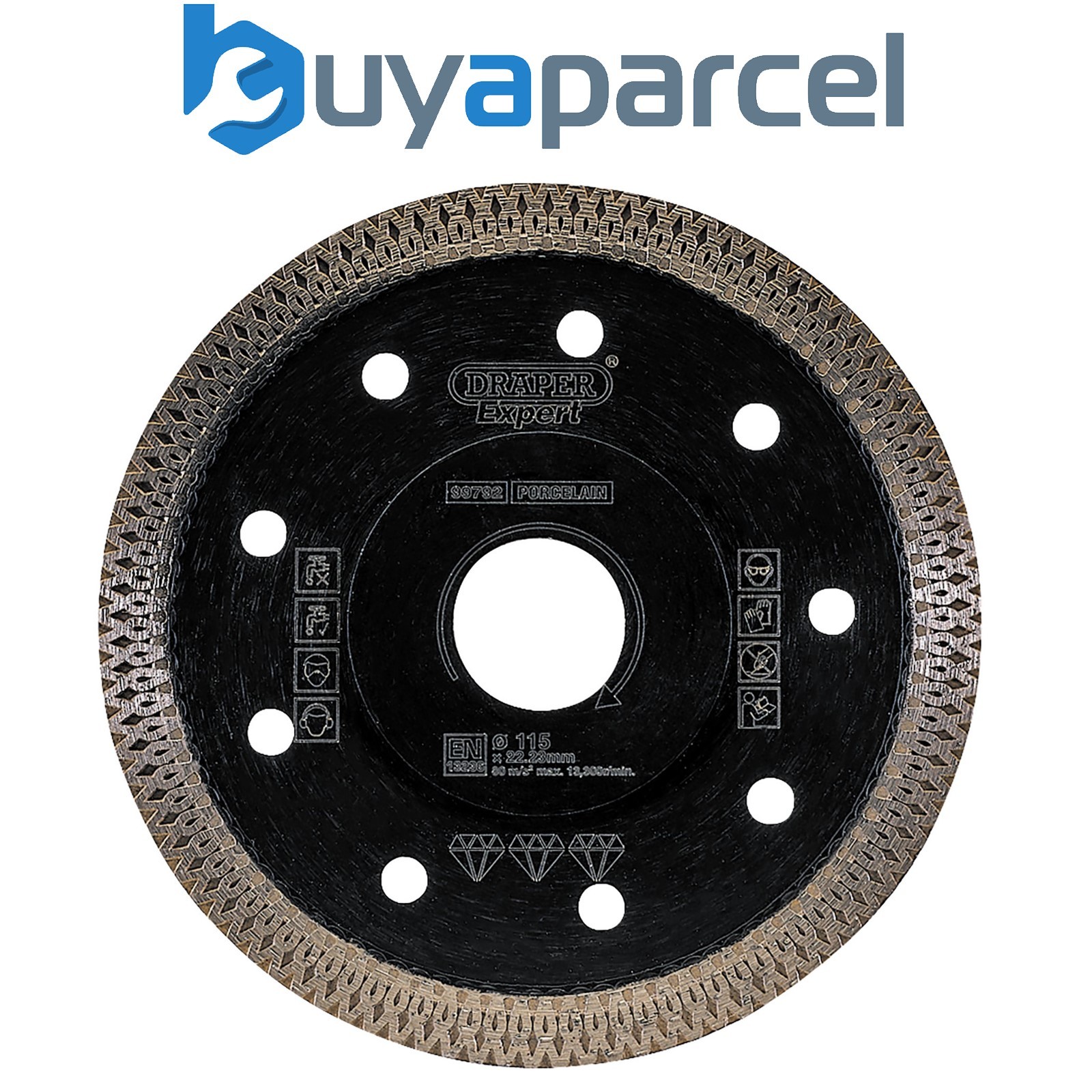 Draper 99792 Draper Expert Turbo-X Porcelain Diamond Blade, 115mm