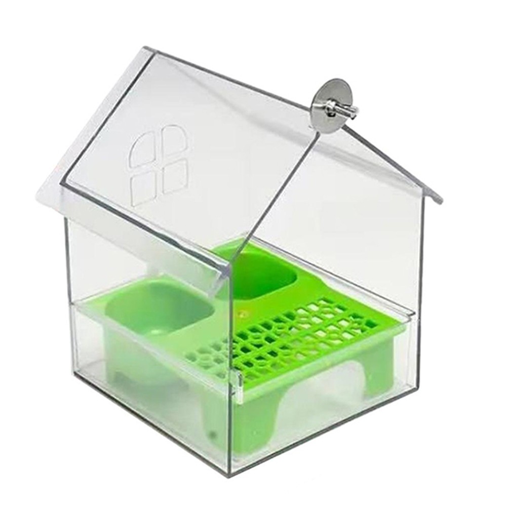 Water Food Dish Parakeet Feeder Patio Balcony Fence Garden Pet W2L78978