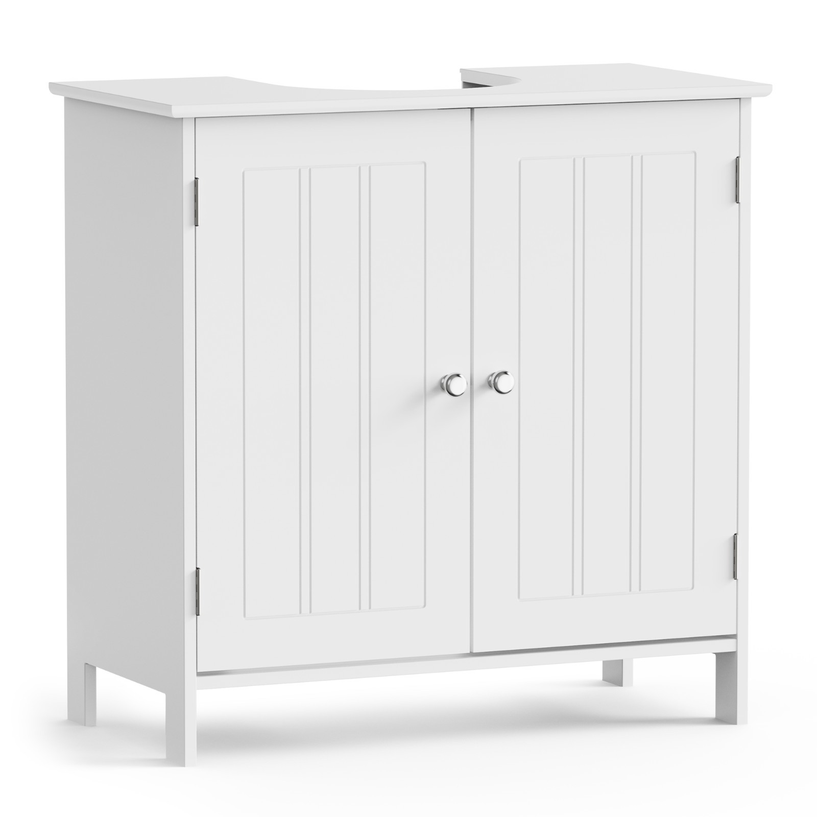 Under Sink Bathroom Cabinet, White Under Sink Storage Unit, Vonhaus